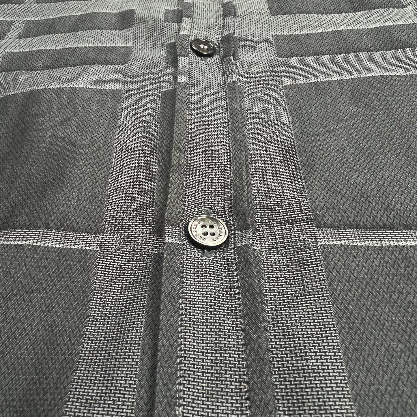Burberry Grey Plaid Button-up Shirt - L