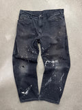 Faded Dickies Paint Splatter Carpenter Work Pants - 35"