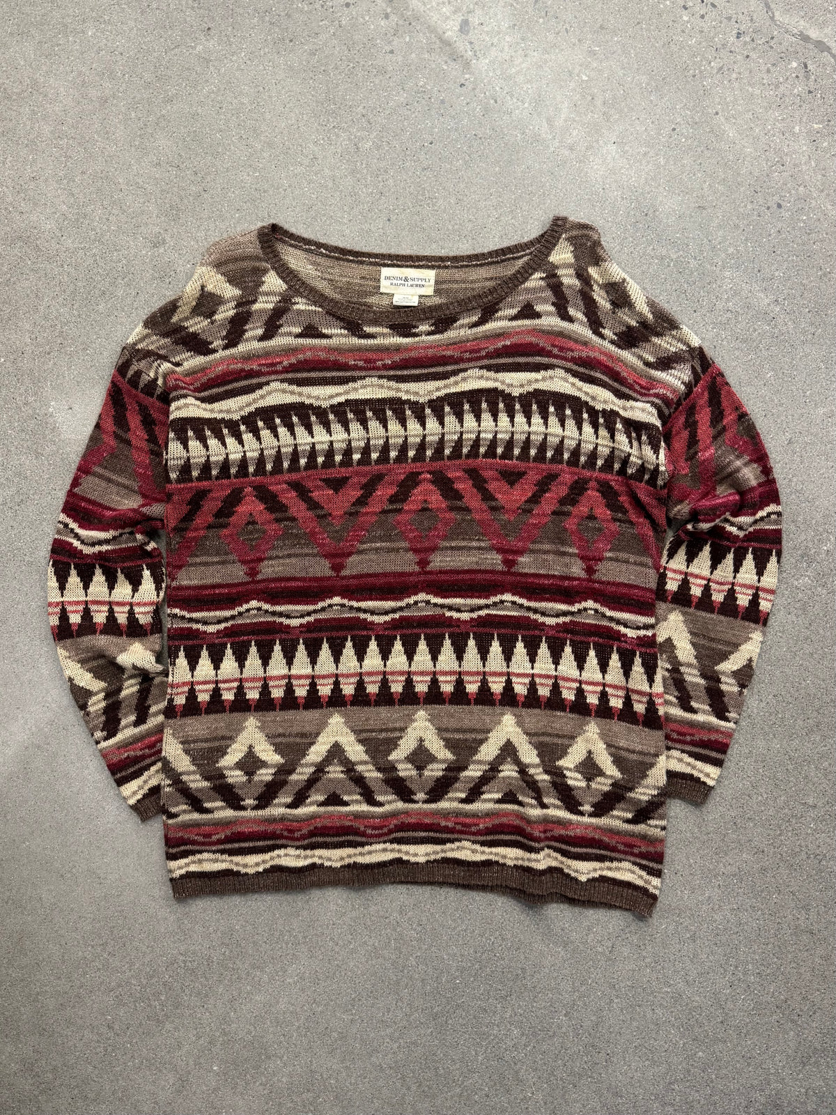 Denim & Supply Ralph Lauren Southwestern Henley Knit Sweater - M