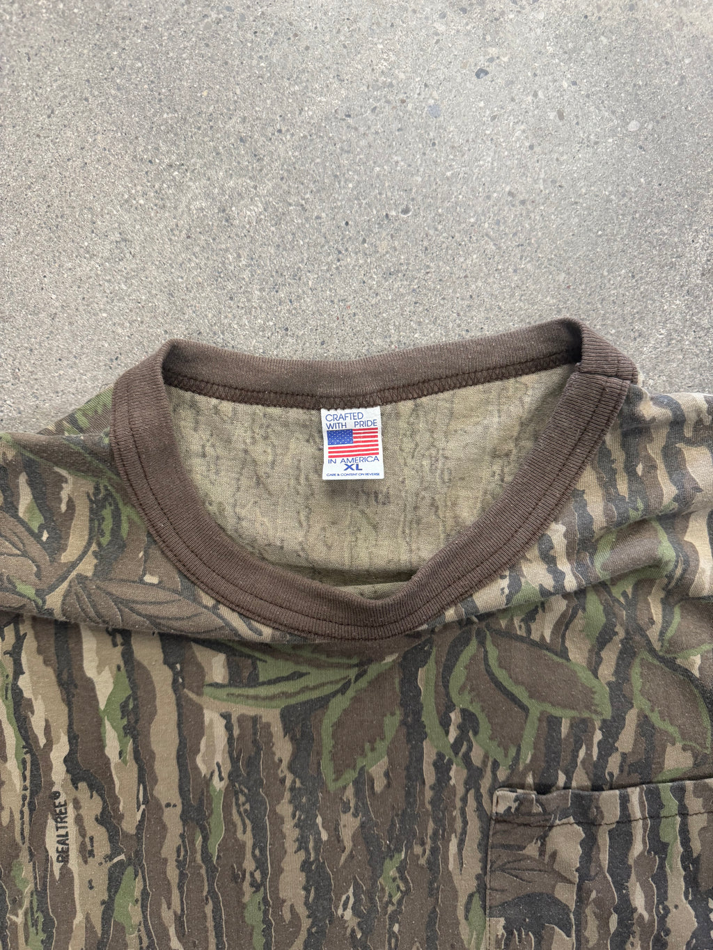 Realtree Bark Camo Langarm-Hemd mit Tasche - L