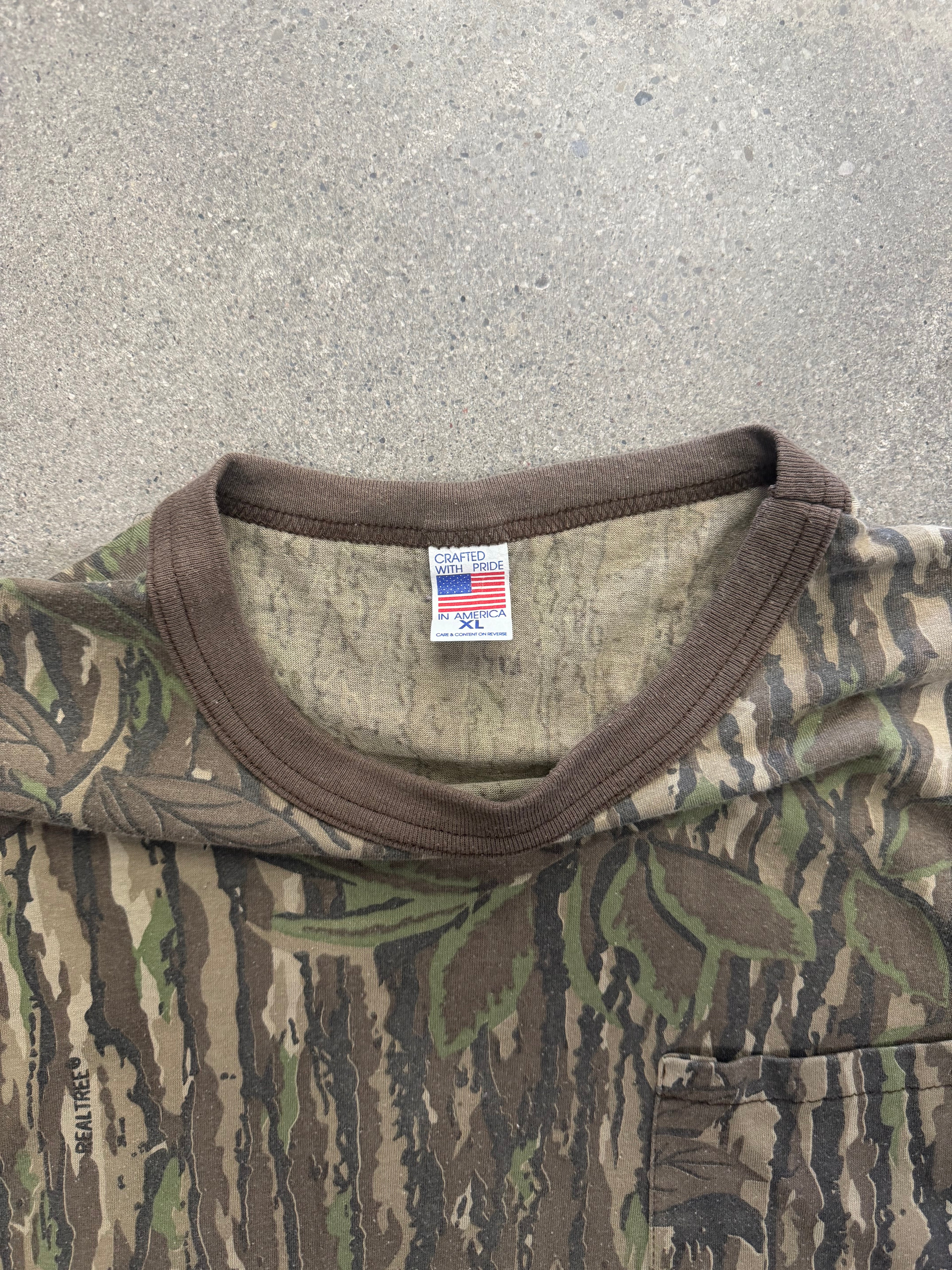 Realtree Bark Camo Langarm-Hemd mit Tasche - L