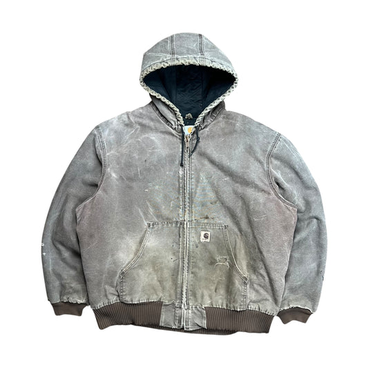 Carhartt Faded Brown J130 Hooded Work Jacket - XXL