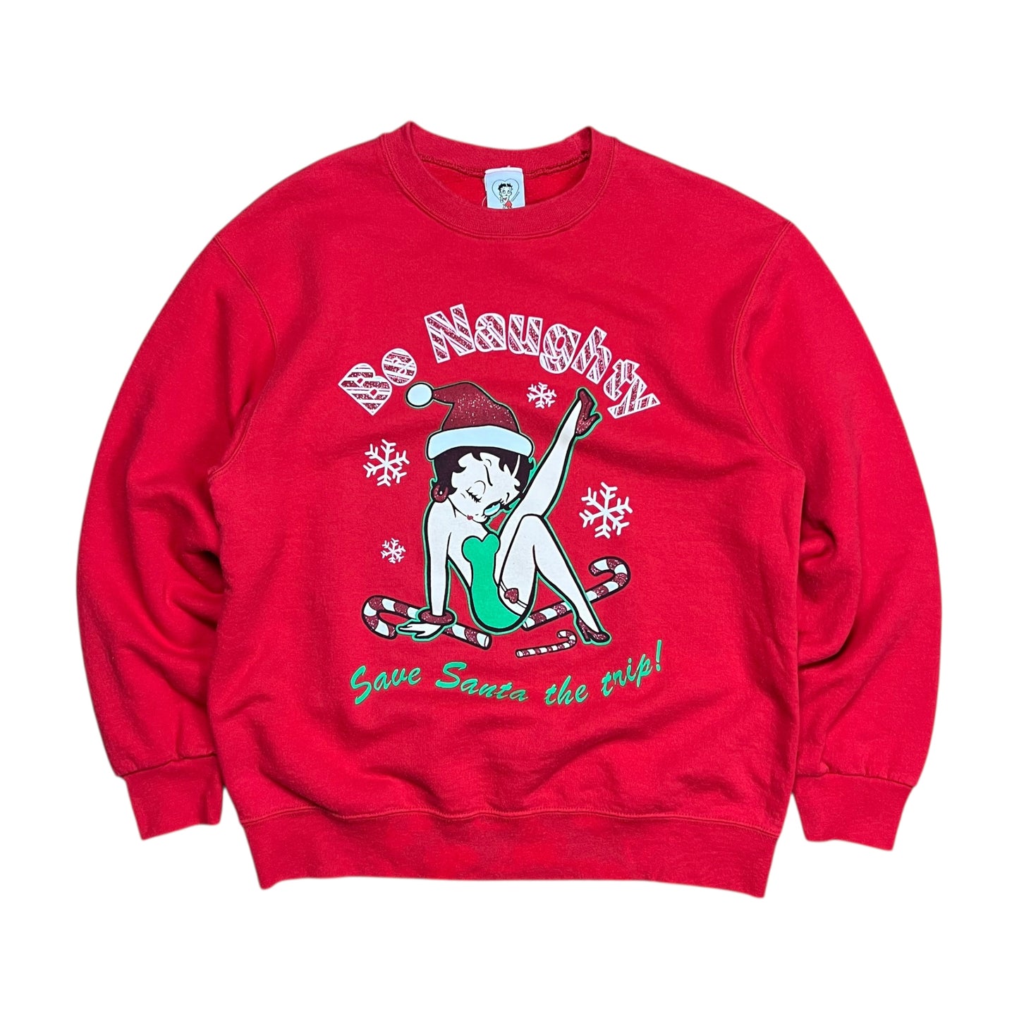 2004 Betty Boop Be Naughty Christmas Crewneck - L