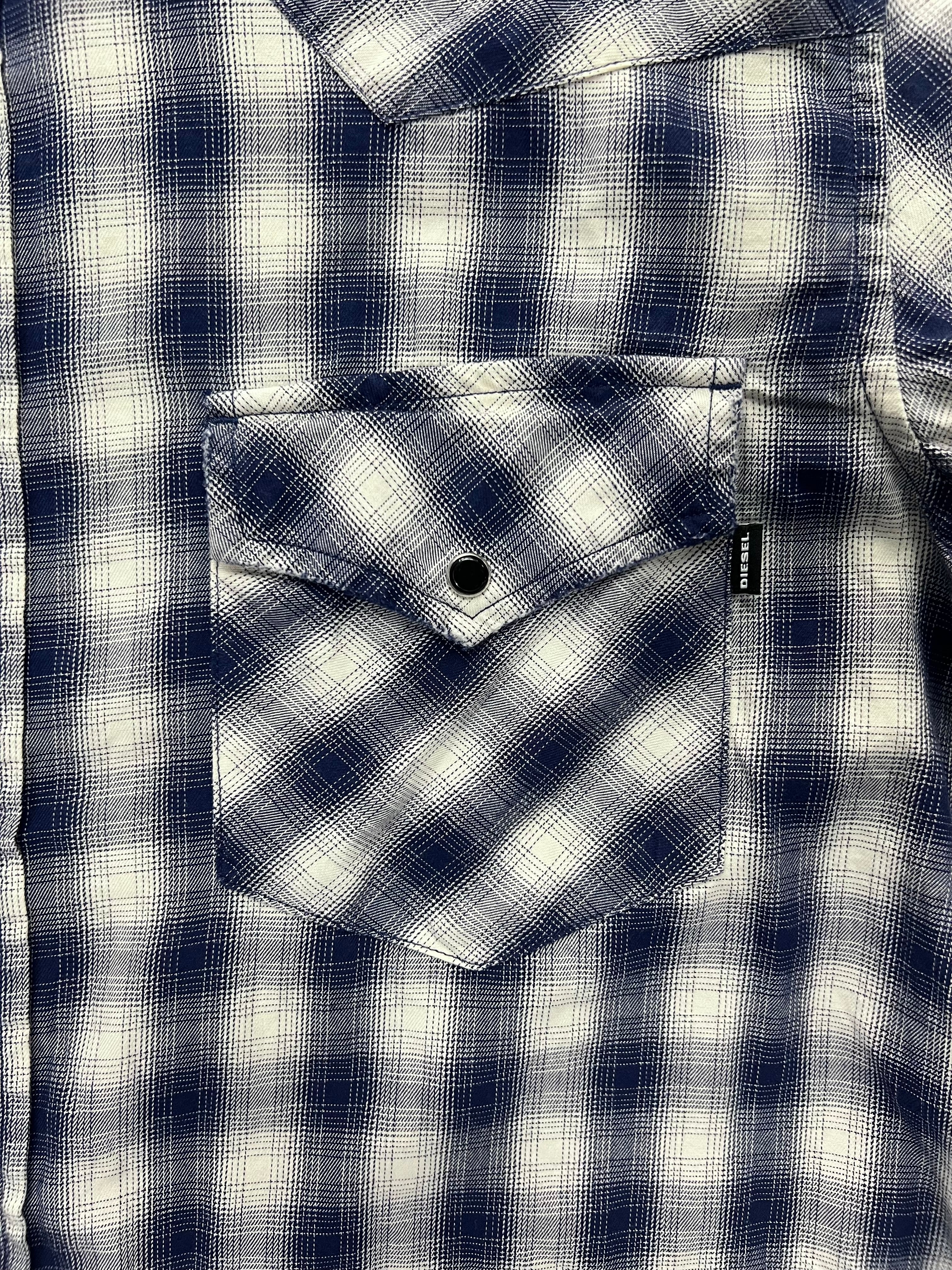 Diesel Plaid Pearl Snap Button-Up Shirt - L