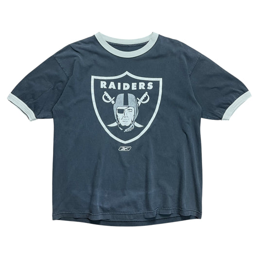 Reebok Faded Oakland Raiders Ringer T-shirt - XL