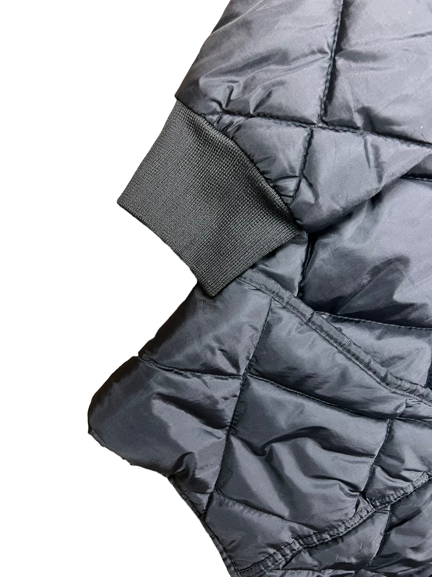 Black Quilted Army Bomber Jacket - L