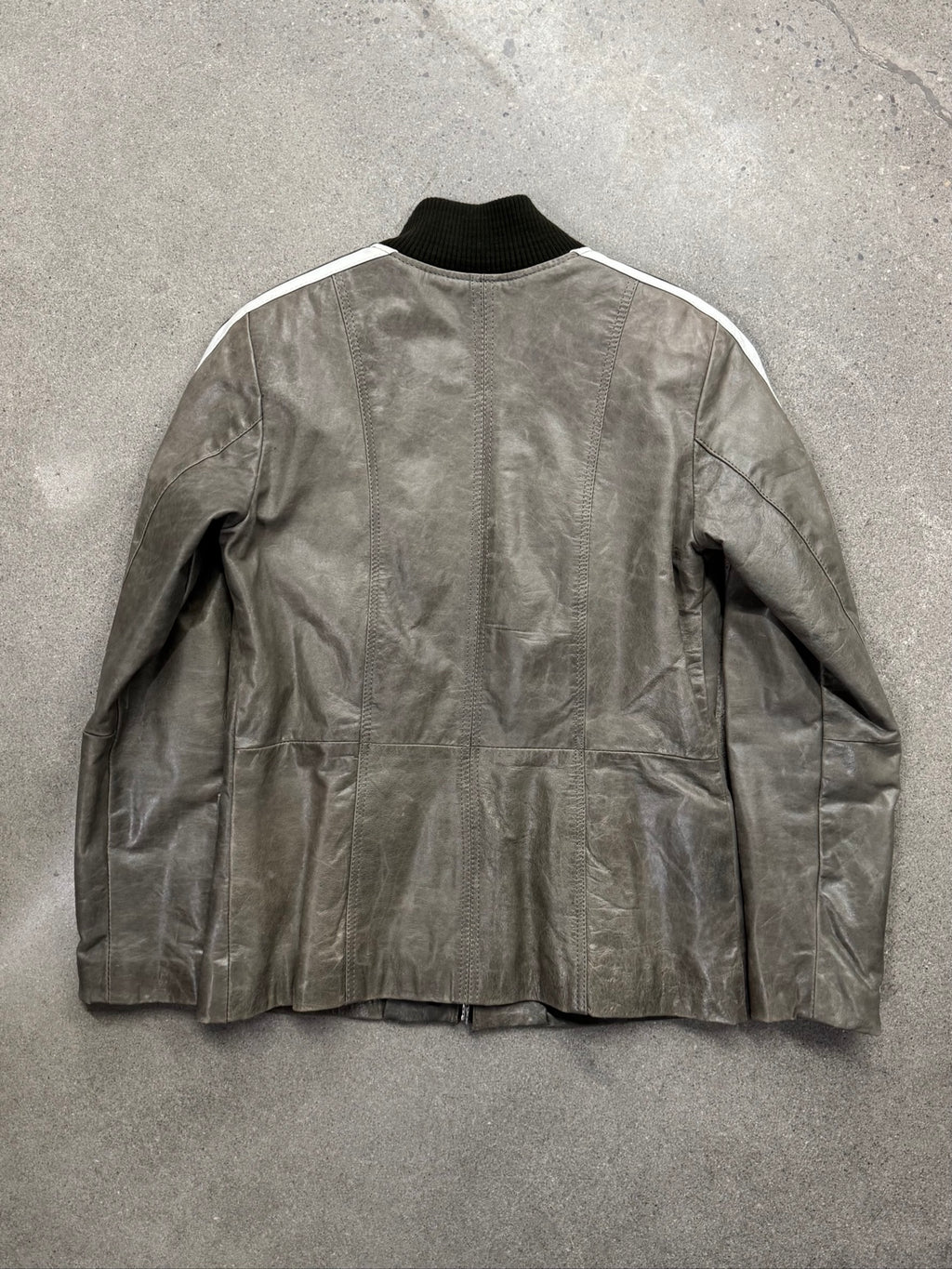 Danier Striped Leather Racing Jacket - S