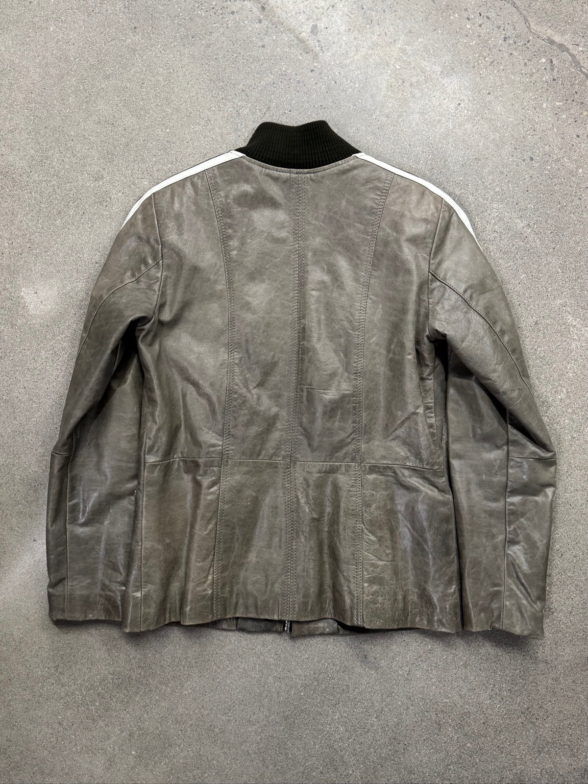 Danier Striped Leather Racing Jacket - S