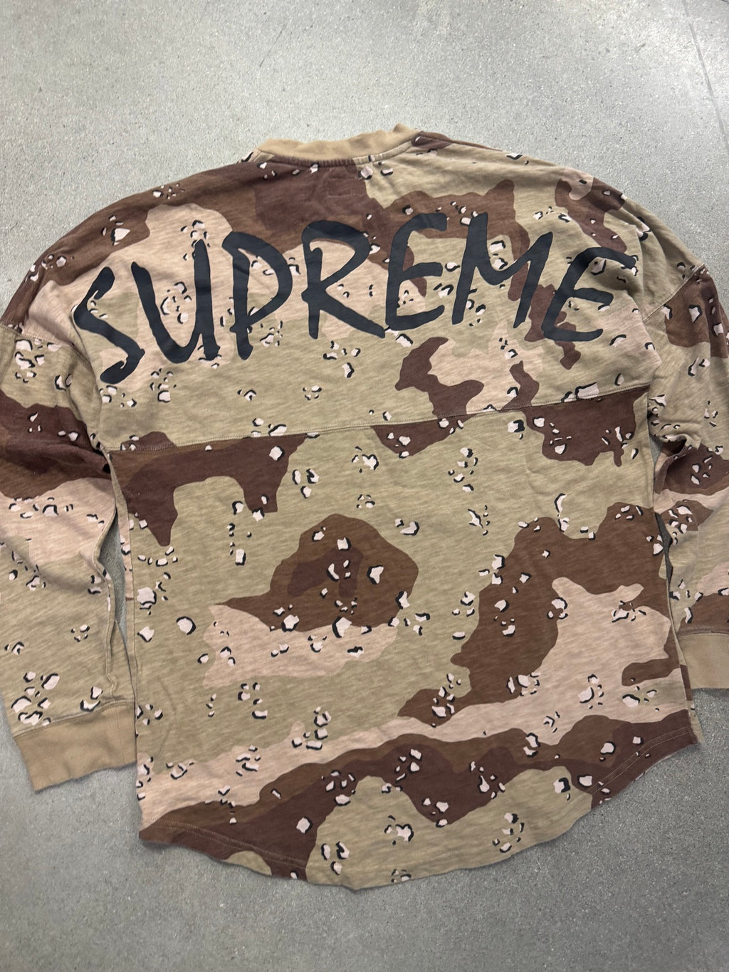 Supreme Desert Camo Long Sleeve Jersey Knit Shirt - XL