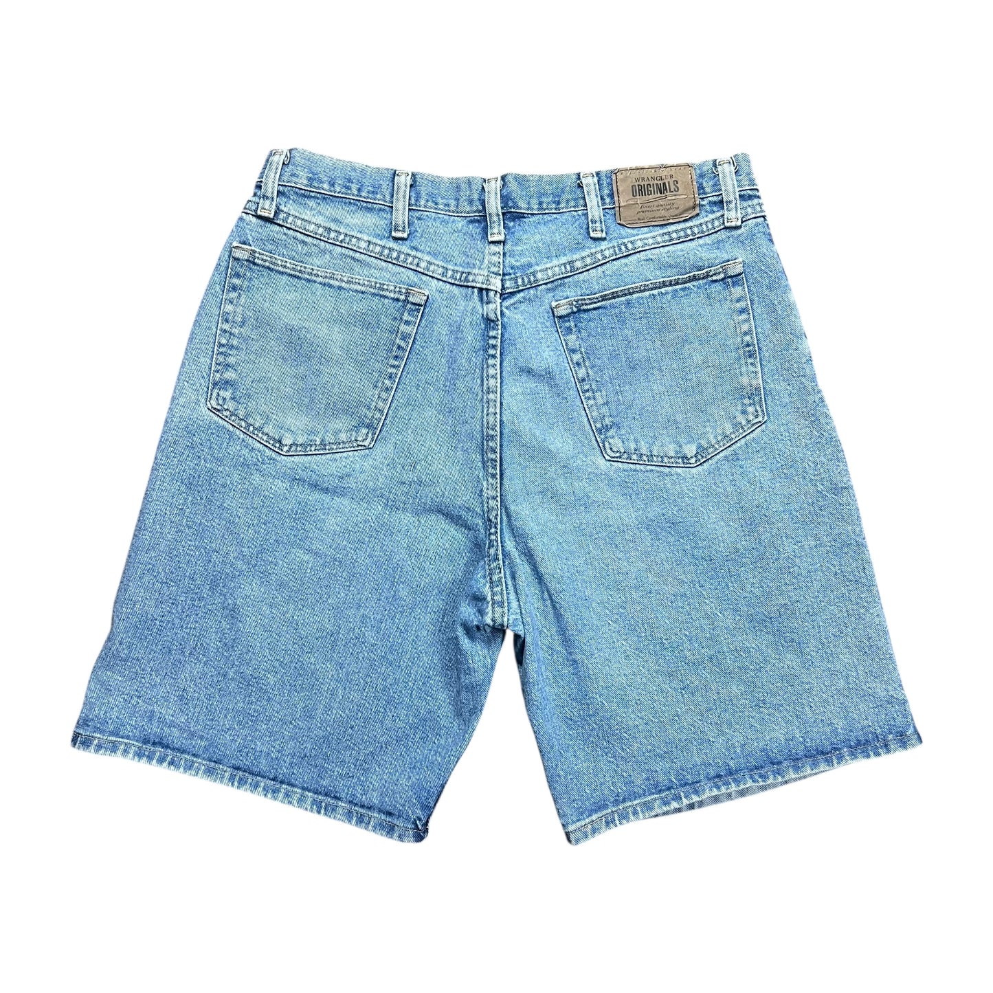 Wrangler Faded Light Wash Jean Shorts - 34”