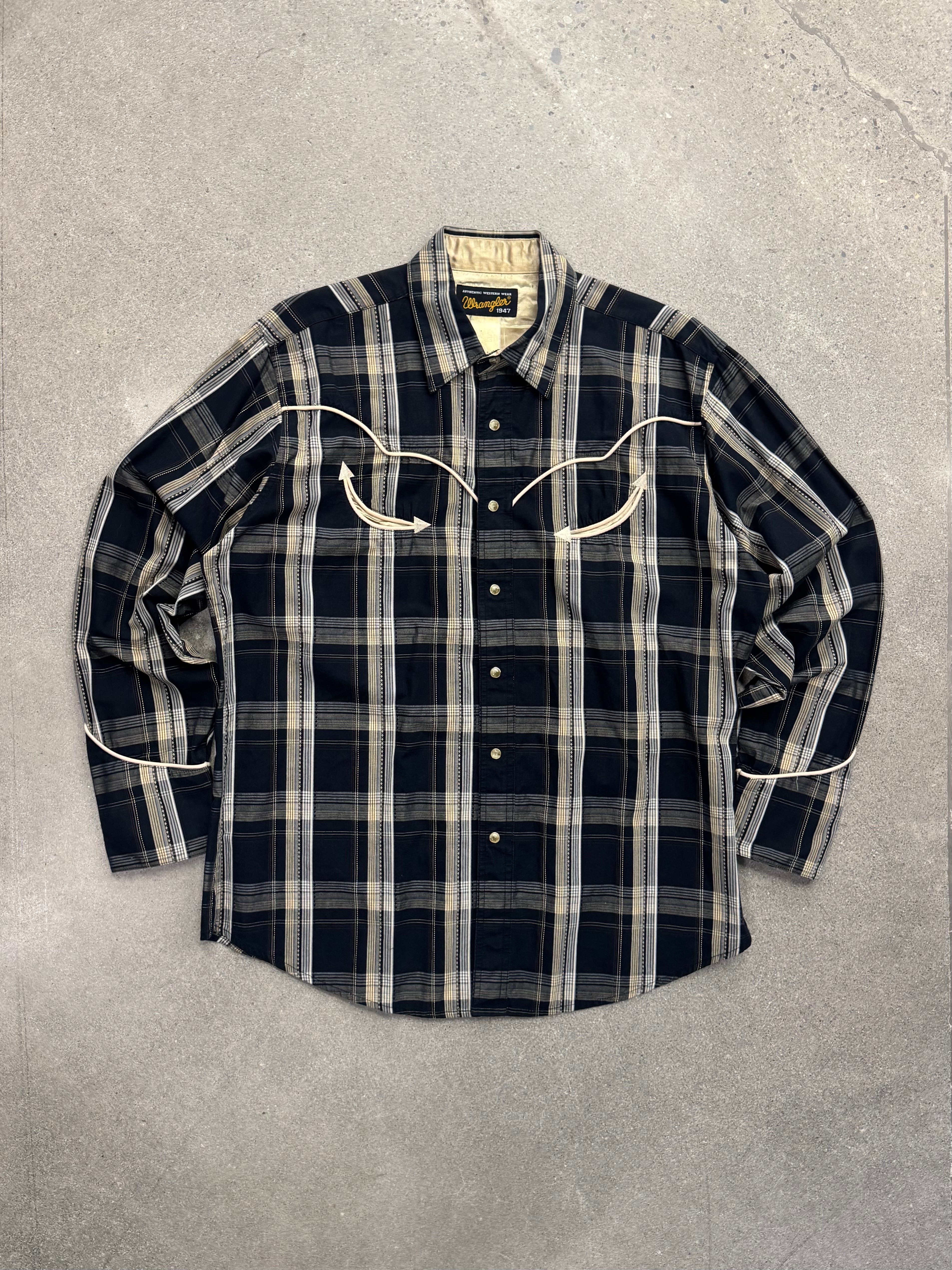 Wrangler Western Smile Pocket Button-Up Cowboy Shirt - XL