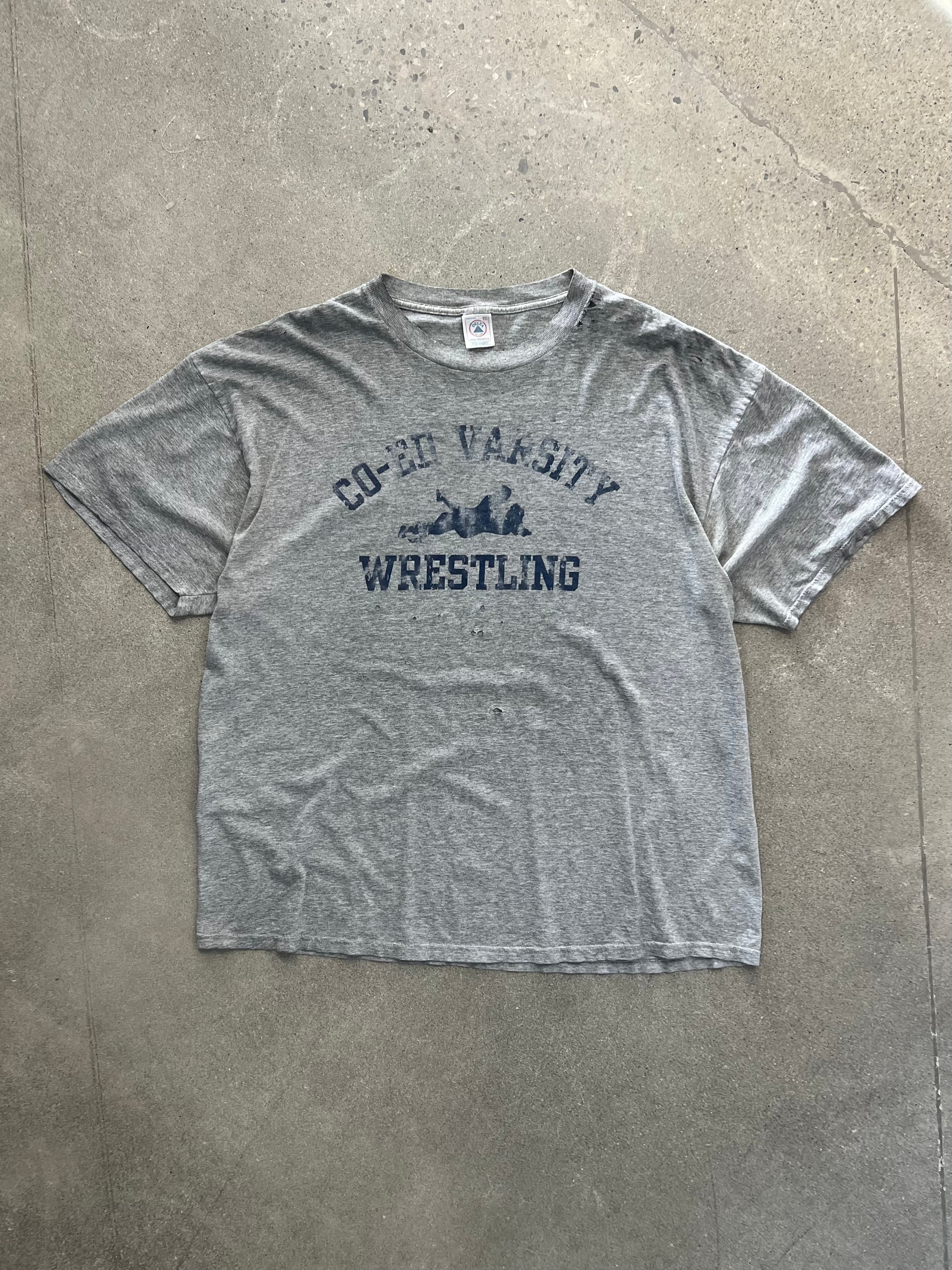 Faded Co-Ed Varsity Wrestling T-Shirt - XXL
