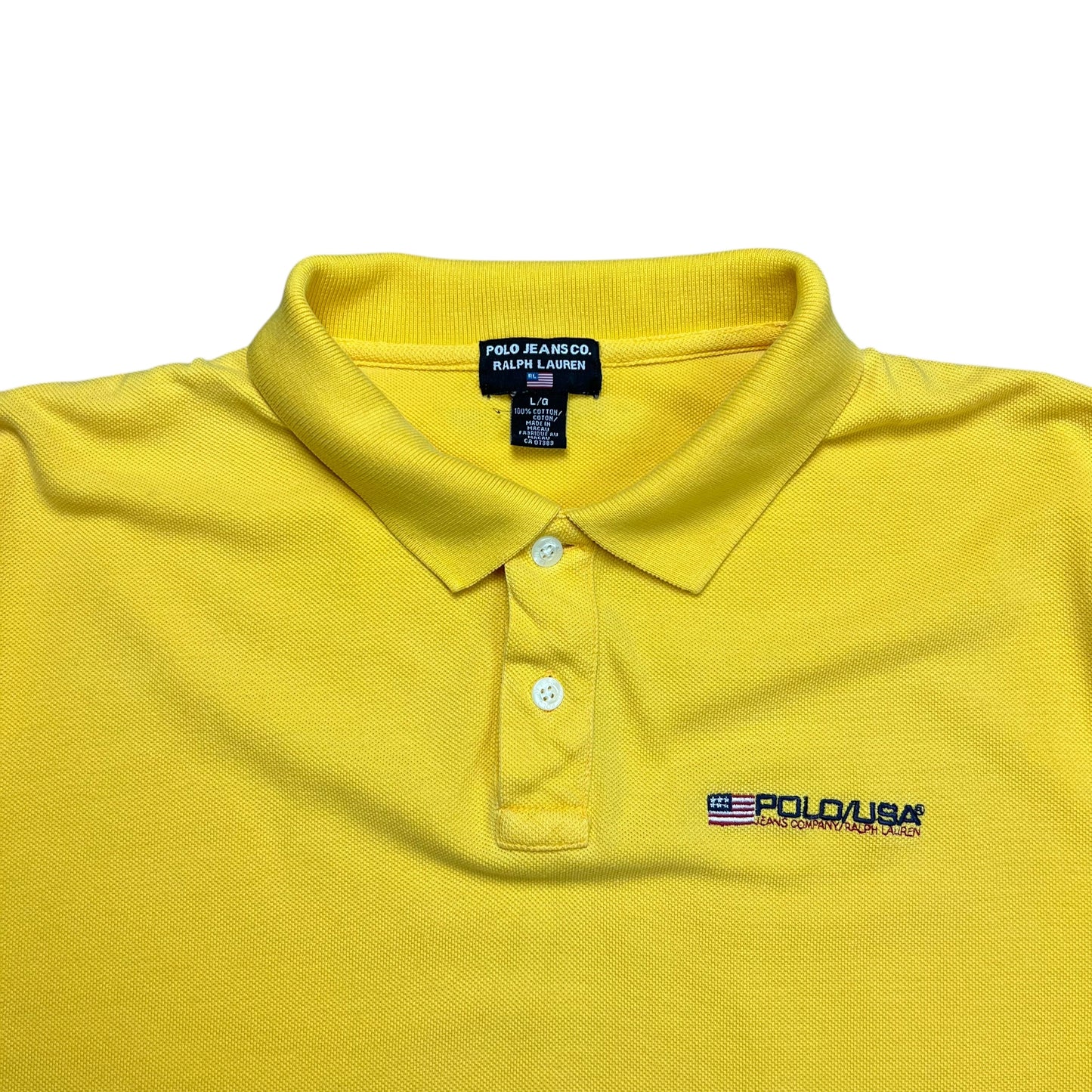 Polo Jeans Co Ralph Lauren Yellow USA Polo Shirt - XL