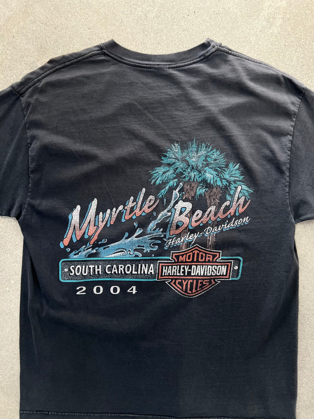 2004 Faded Harley-Davidson Myrtle Beach Flame T-Shirt - L