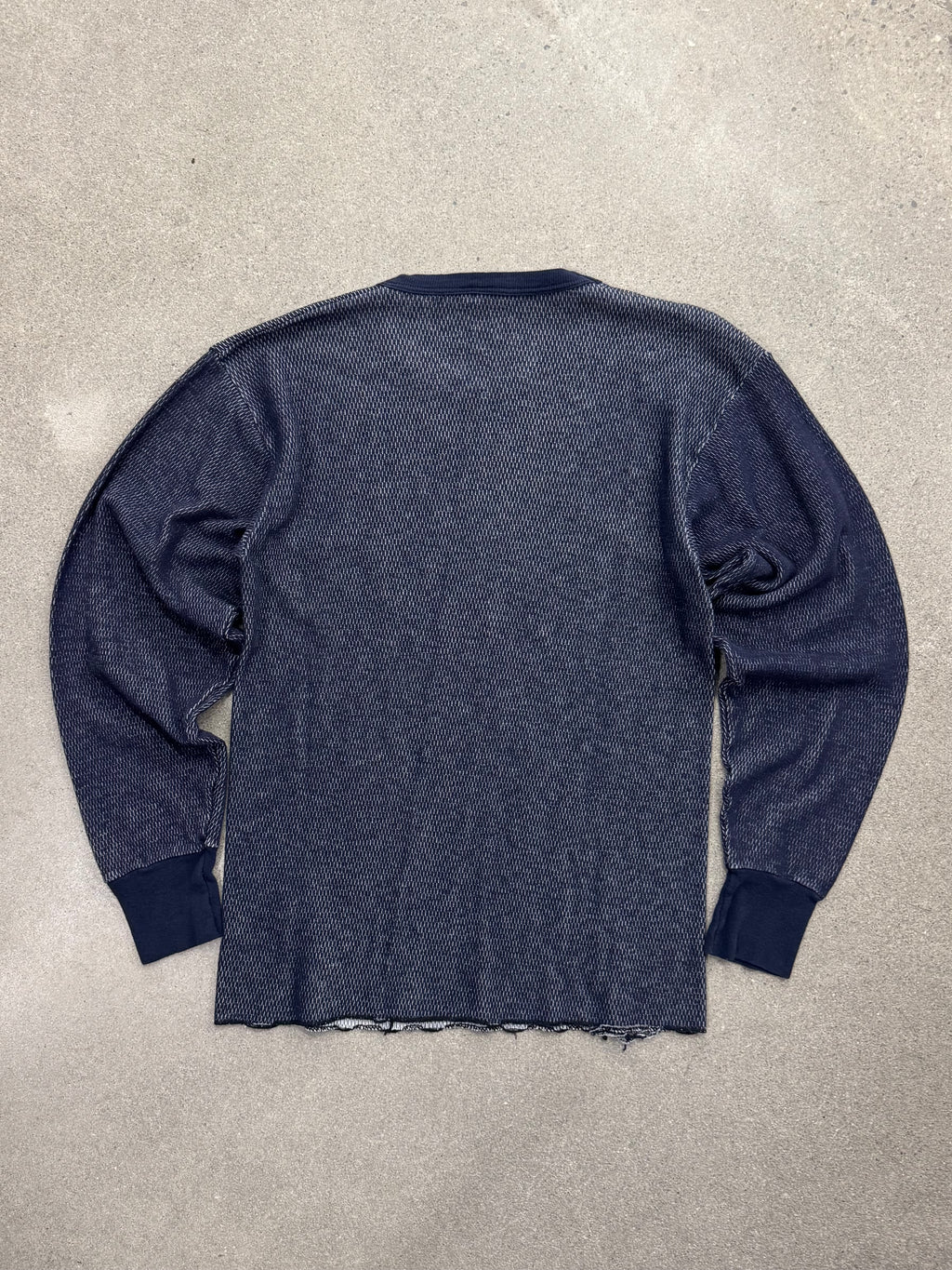 Blank Waffle-Knit Long Sleeve Thermal Shirt - M