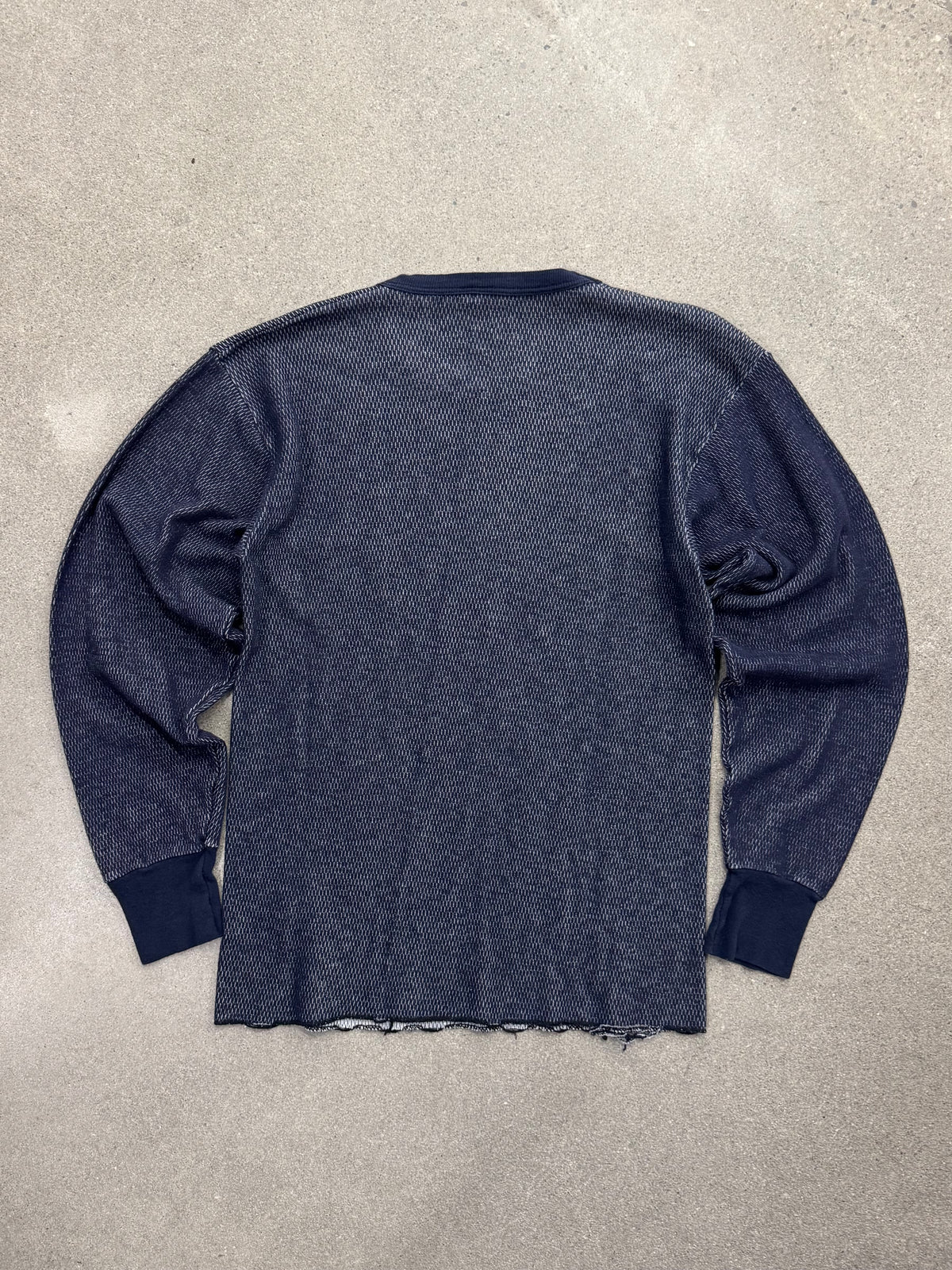 Blank Waffle-Knit Long Sleeve Thermal Shirt - M