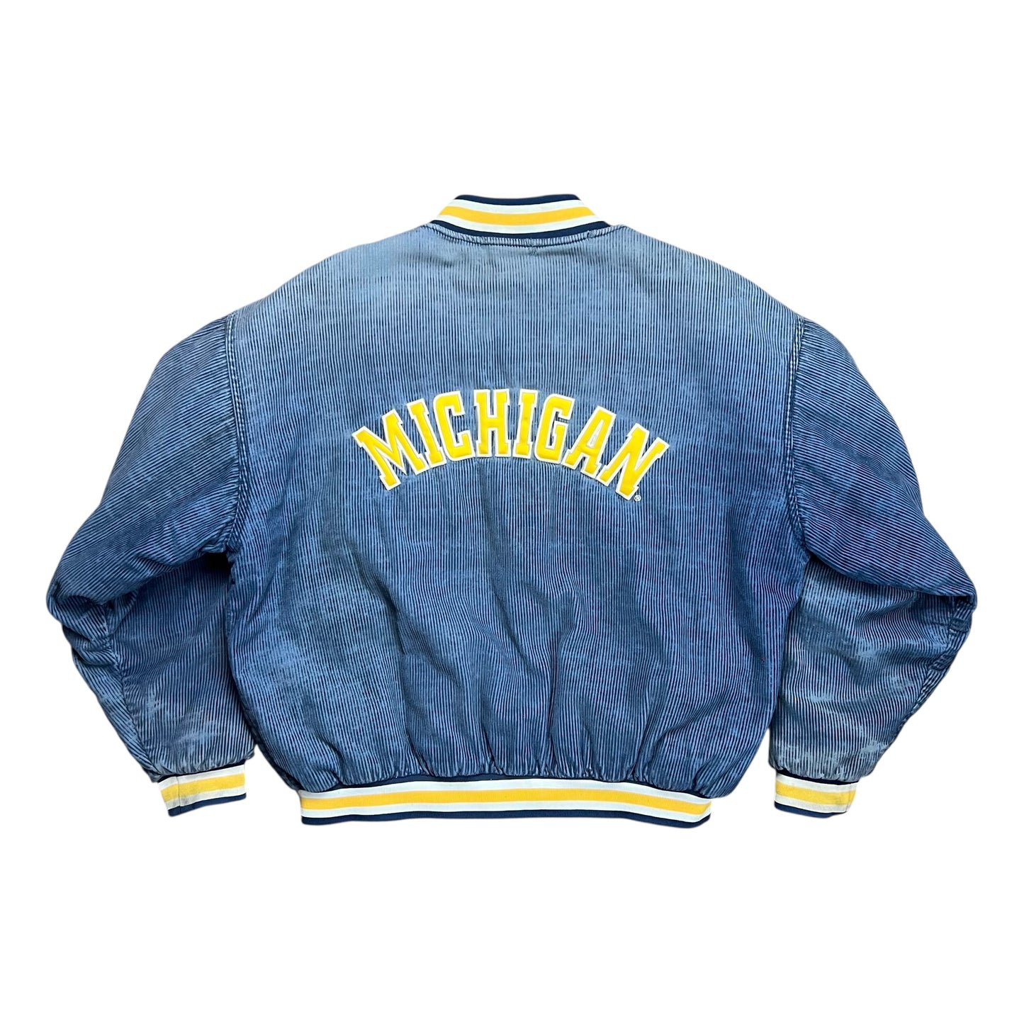 University Of Michigan Faded Cordaroy Varsity Jacket - L