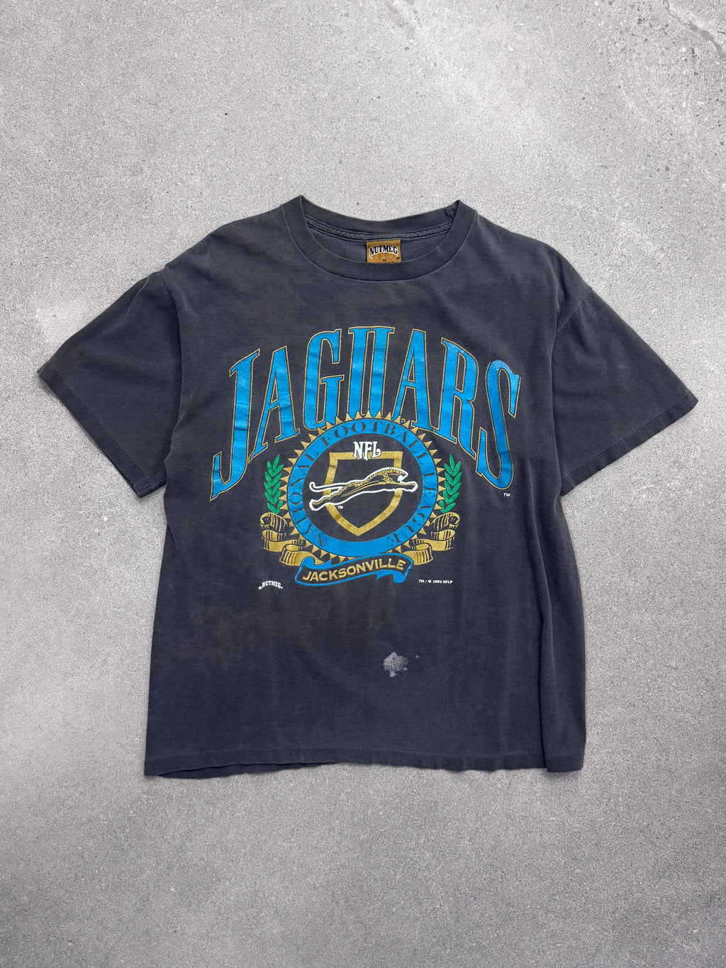Ausgeblichenes 1993 Nutmeg Jacksonville Jaguars NFL T-Shirt - L