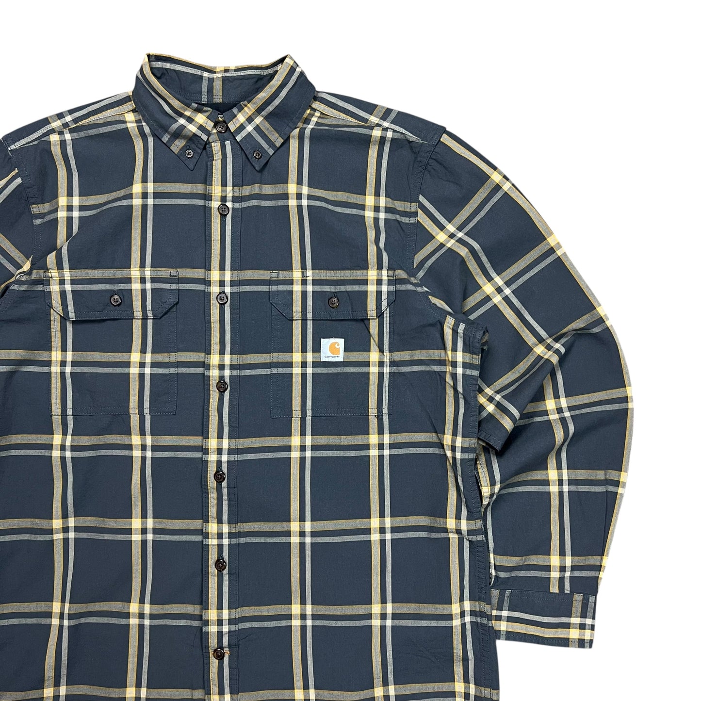 Carhartt Loose Fit Chambray Long-sleeve Plaid Shirt - XL