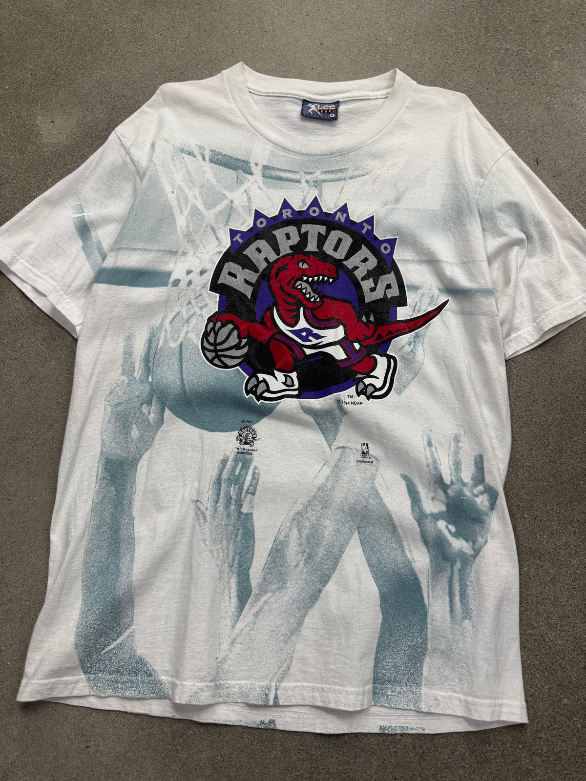 1994 Toronto Raptors NBA Shadow T-Shirt - L