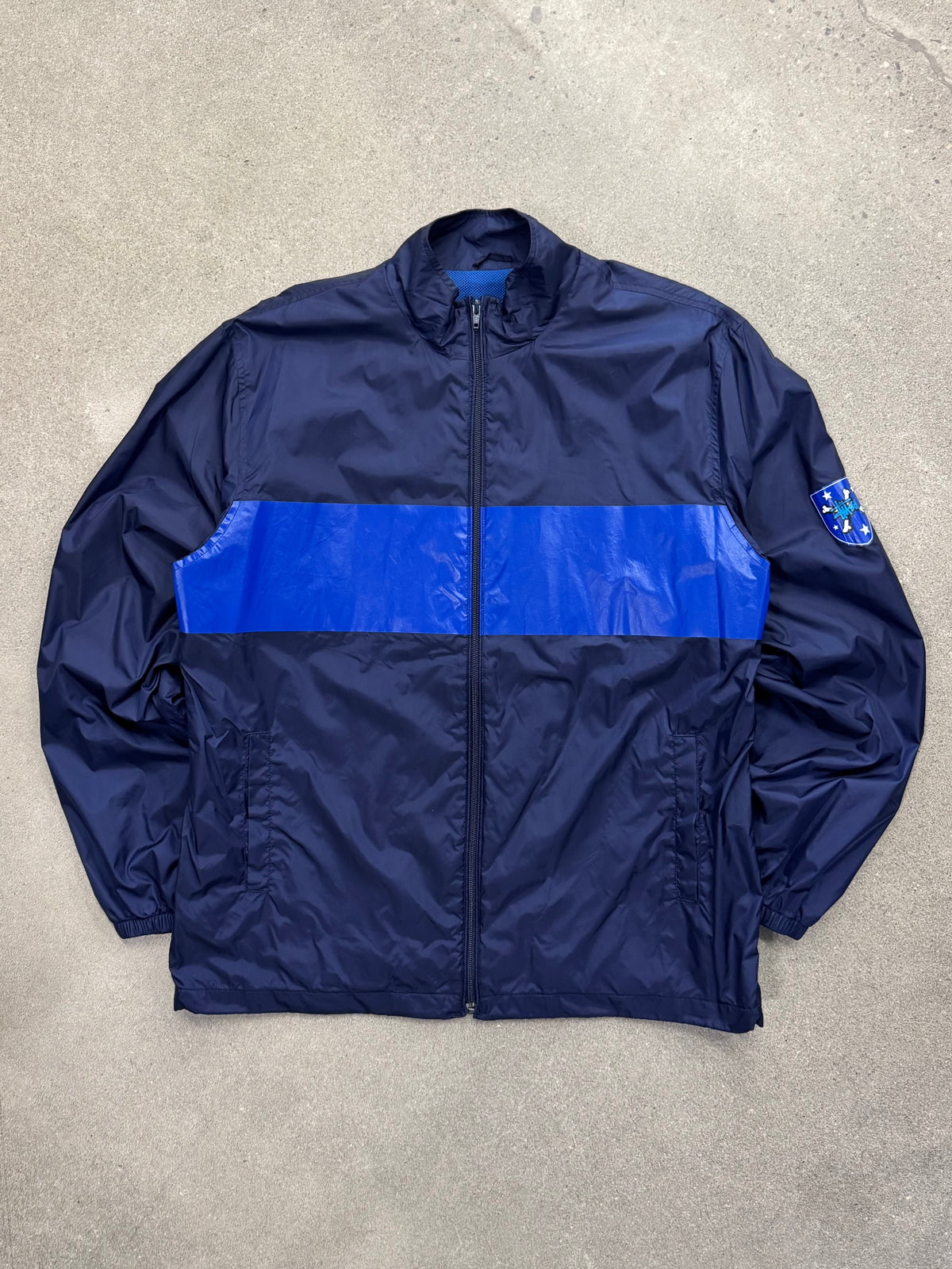 Stussy Shield Bone Patch Windbreaker Track Jacket - L