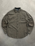 Polo By Ralph Lauren Suede-Patch Plaid Shirt - L