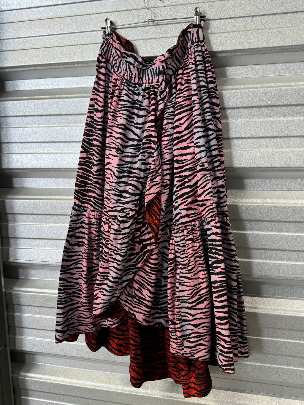 Kenzo x H&M Ruffled Reversible Zebra Print Skirt  - S