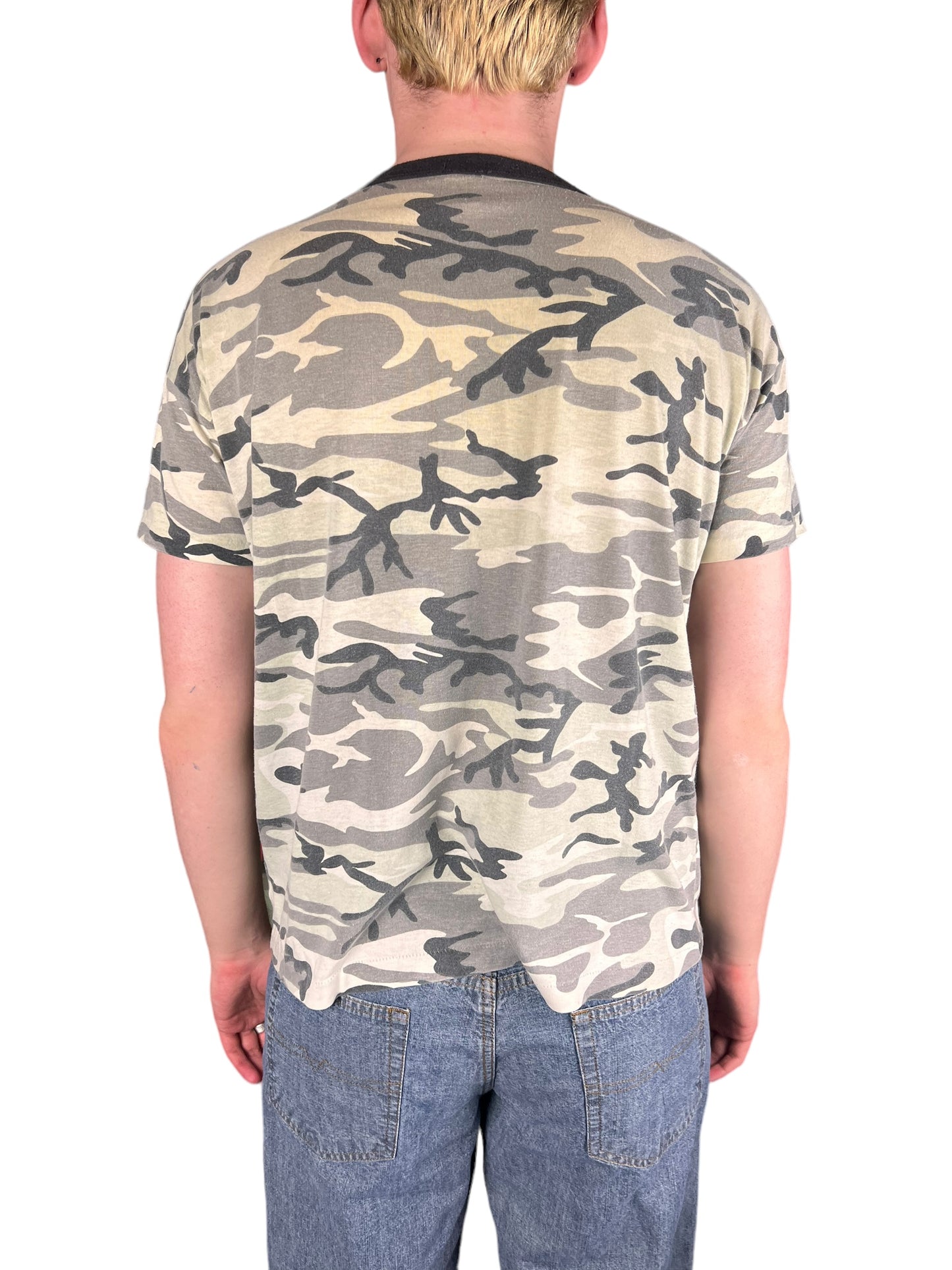 Black & White Army Camo T-shirt - L