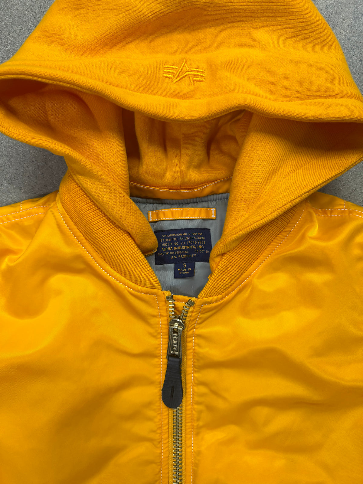 Alpha Industries MA-1 D-Tec Hood Flight Bomber Jacket - S