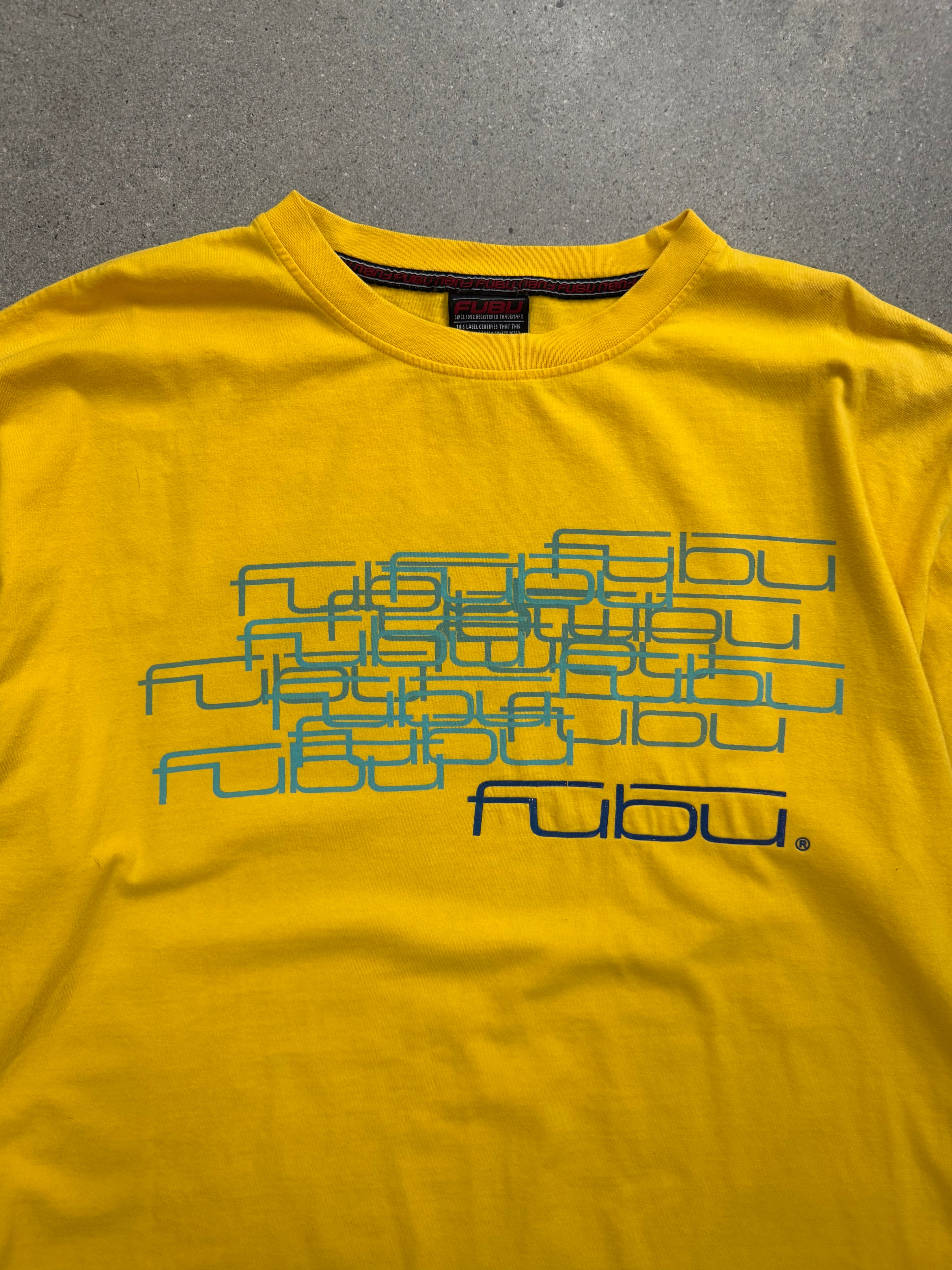 FUBU Logo Layered Line-Art T-Shirt - XXL