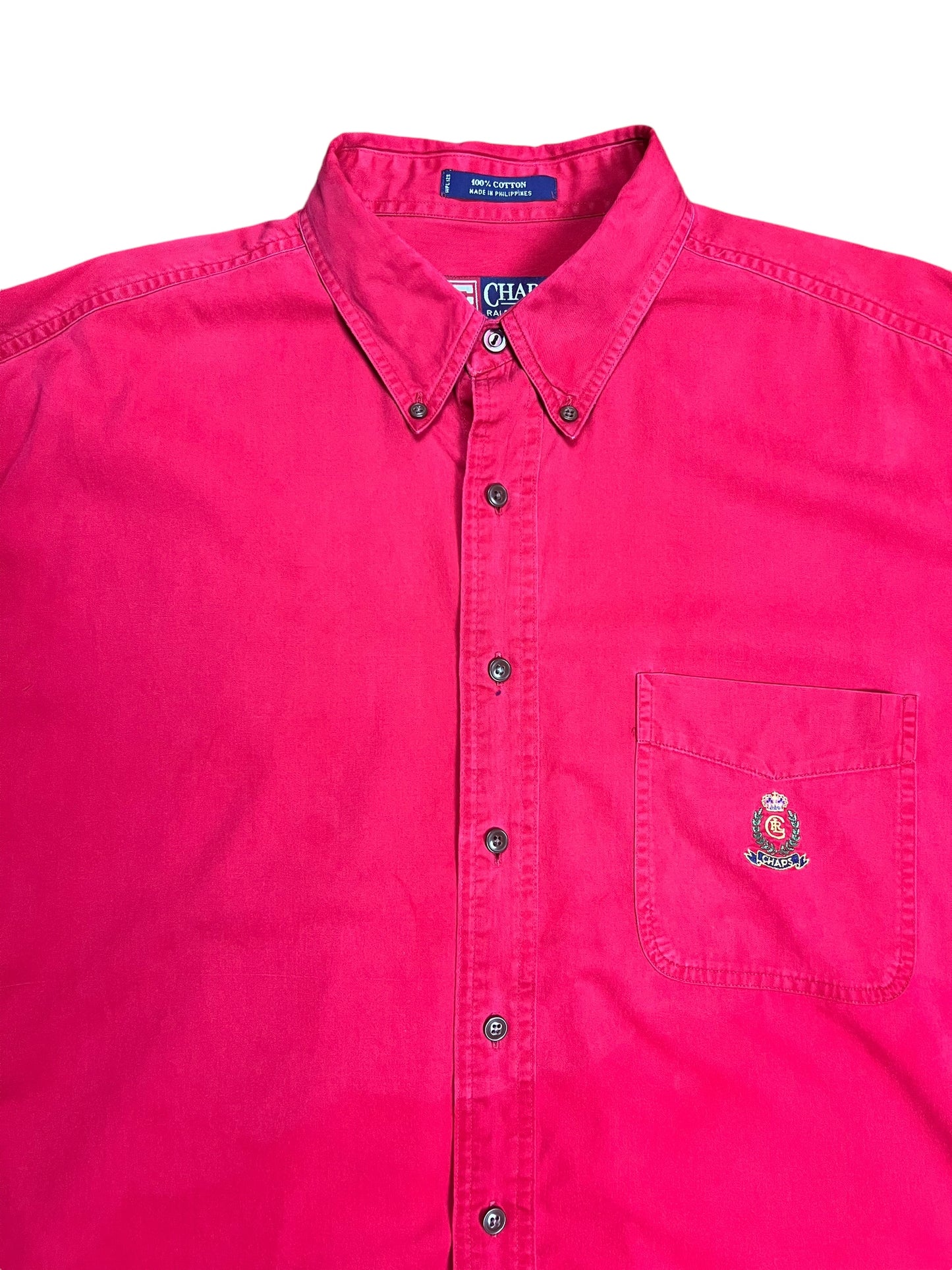Chaps Ralph Lauren Red Boxy Button-up Shirt - L