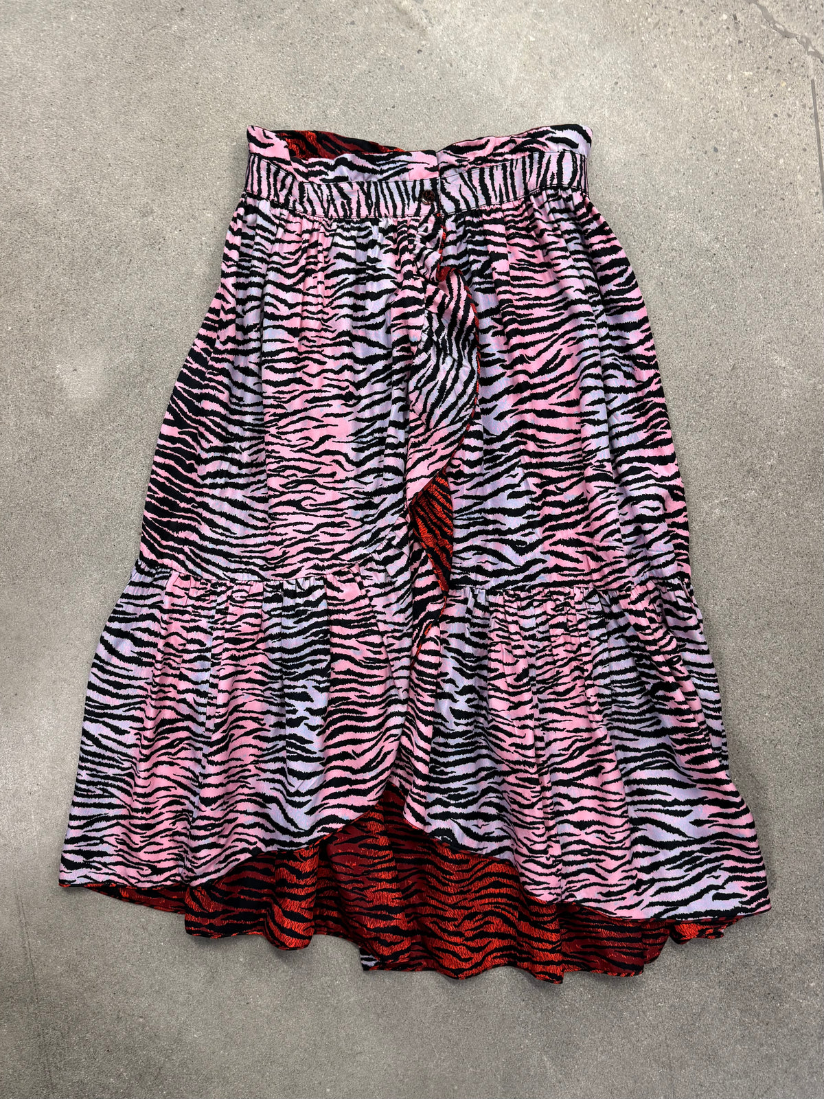 Kenzo x H&M Ruffled Reversible Zebra Print Skirt  - S