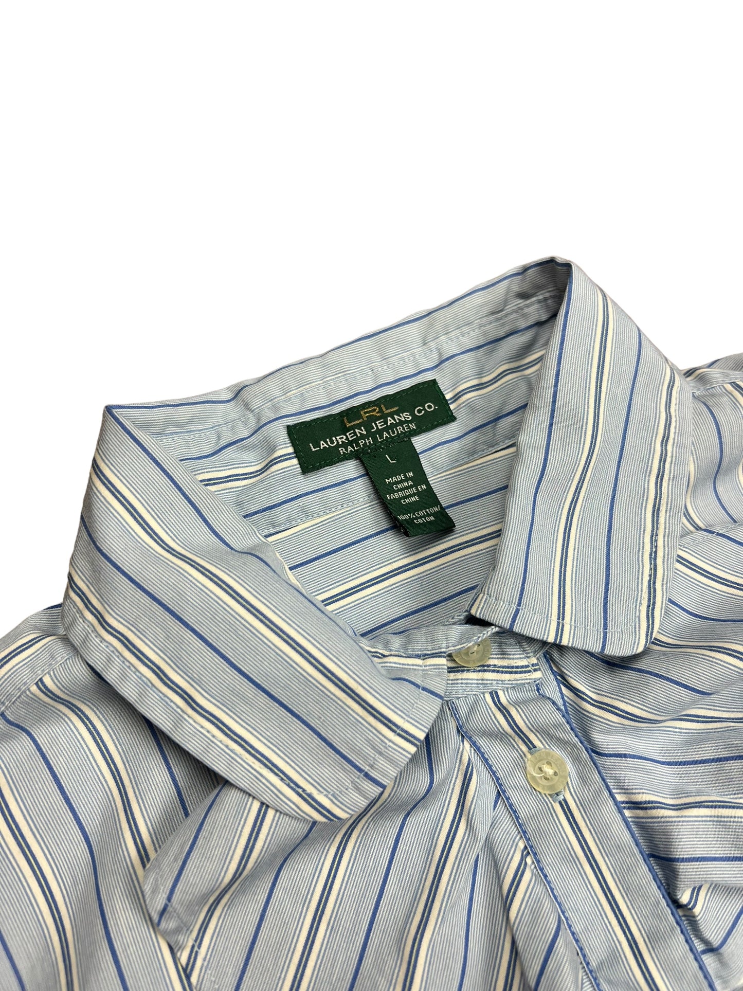 Lauren Ralph Lauren Ruffled Button-up Blouse - L
