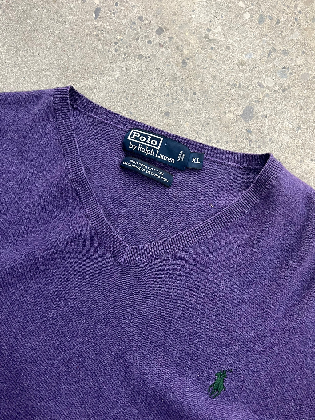 Polo By Ralph Lauren Pima Cotton V-Neck Sweater - XL