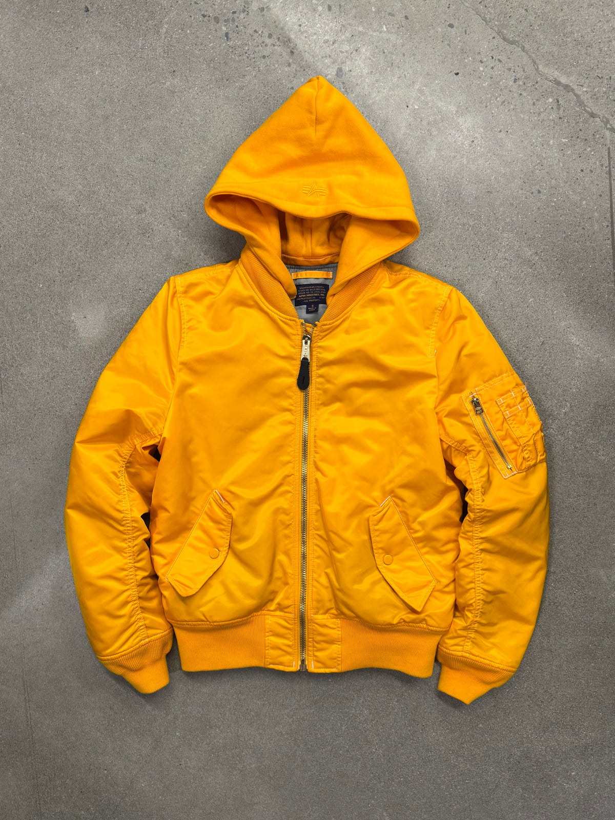 Alpha Industries MA-1 D-Tec Hood Flight Bomber Jacket - S