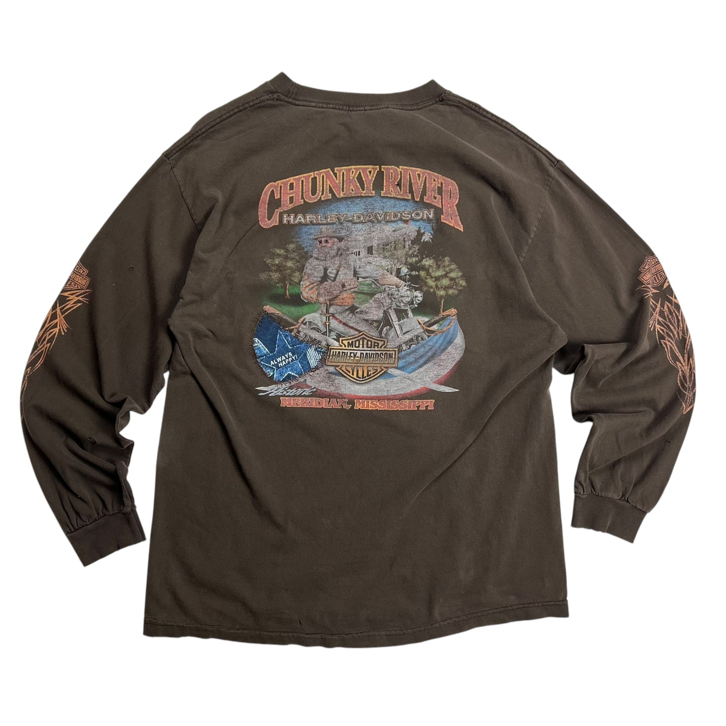 2006 Faded & Reworked Harley-Davidson “Chunky River” Long sleeve - L