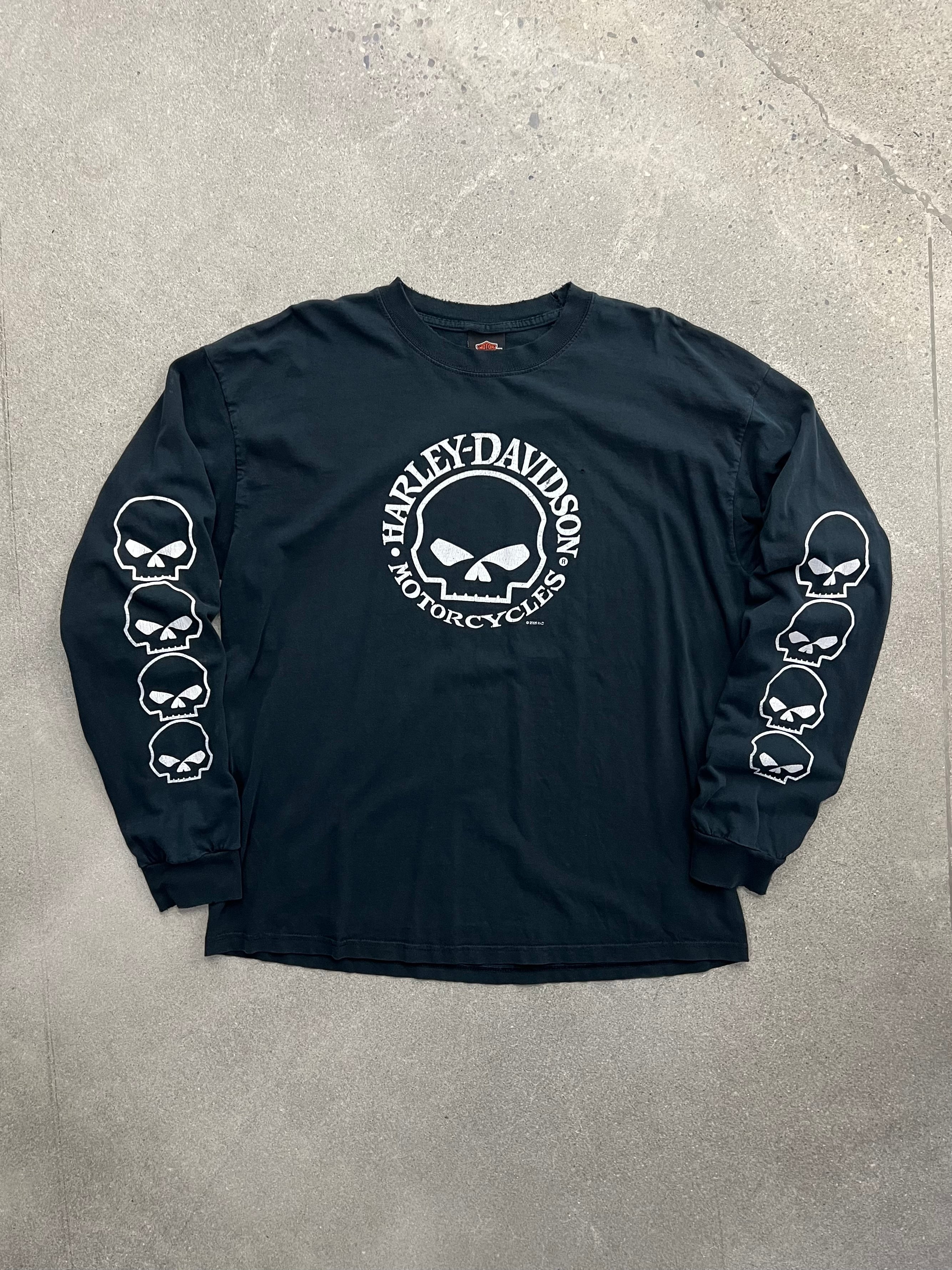 2005 Harley-Davidson Skull Long Sleeve Shirt - XL