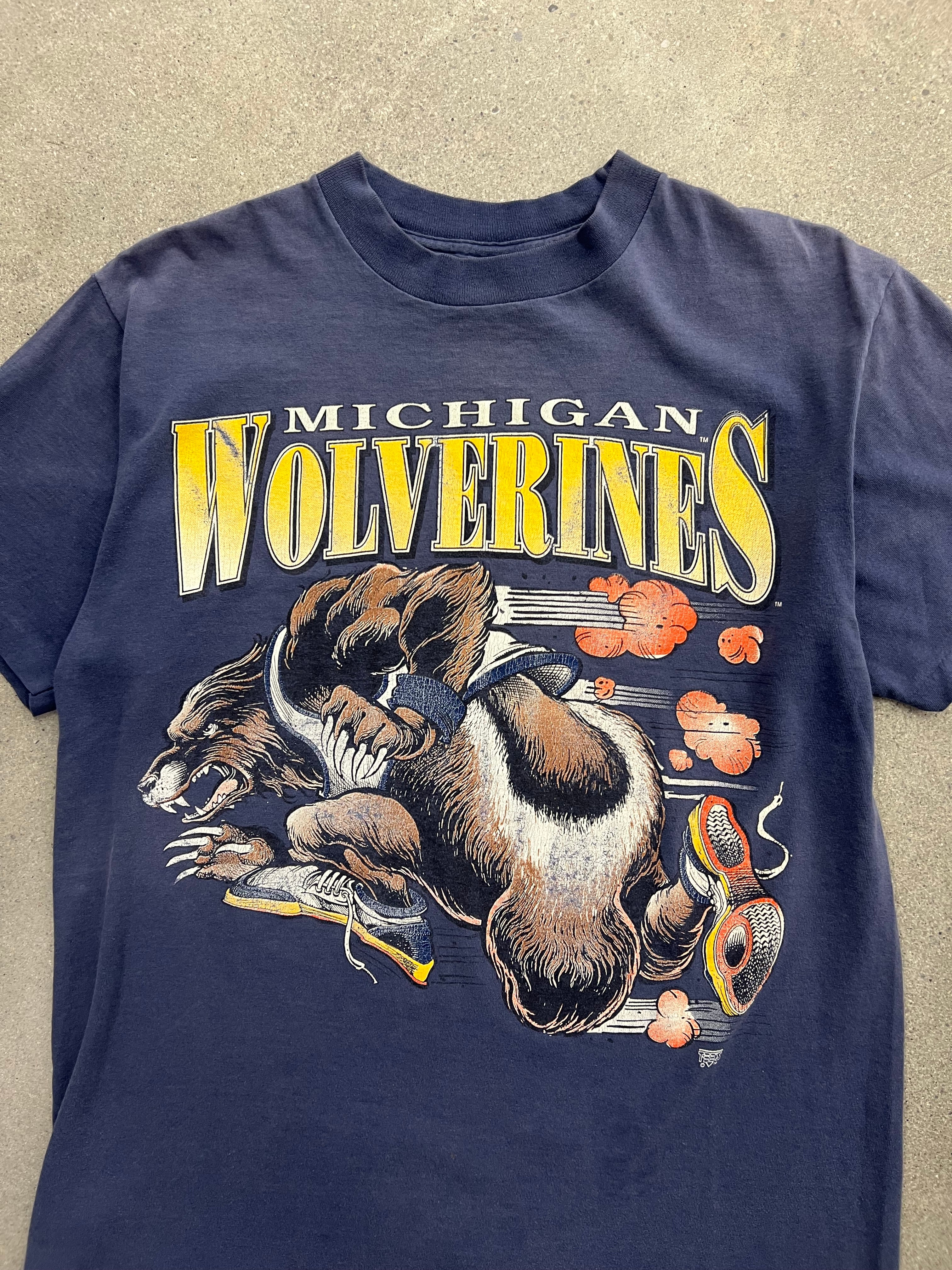 Faded Michigan Wolverines Mascot T-Shirt - L