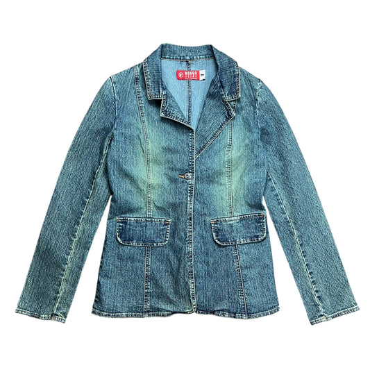 Bongo Jeans Faded Dirty Wash Denim Jacket - M
