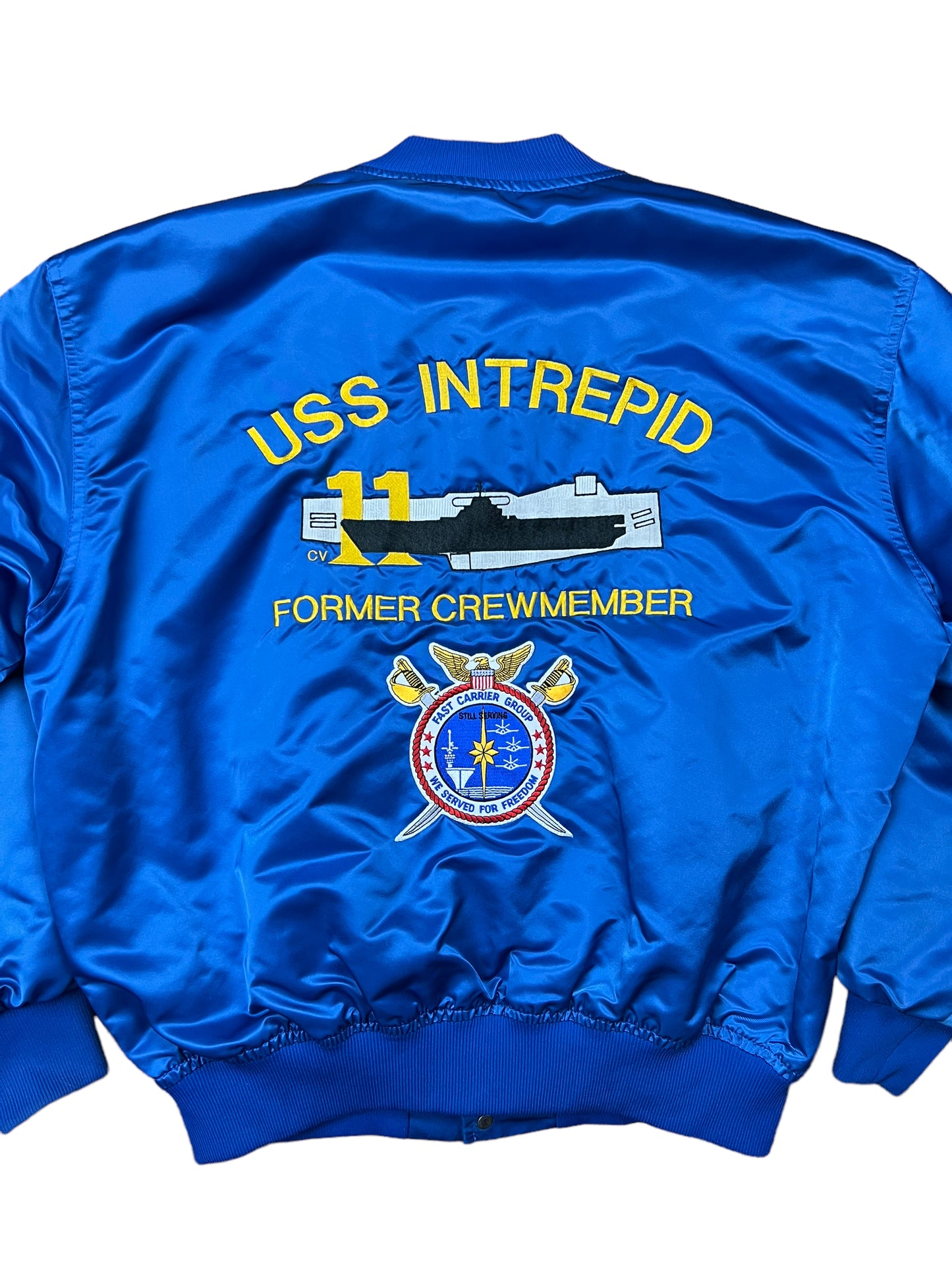 USS Intrepid Crew Member Satin Bomber Jacket - XL