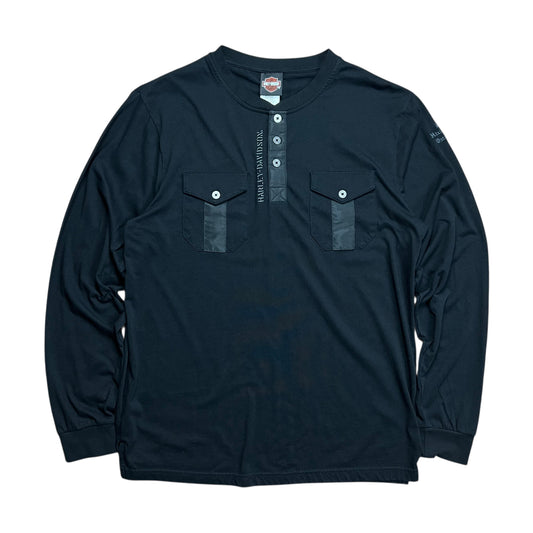 Harley-Davidson Black Long-sleeve Pocket Shirt - L
