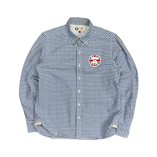 AAPE by A Bathing Ape Union Jack Gingham Button-up Shirt - S