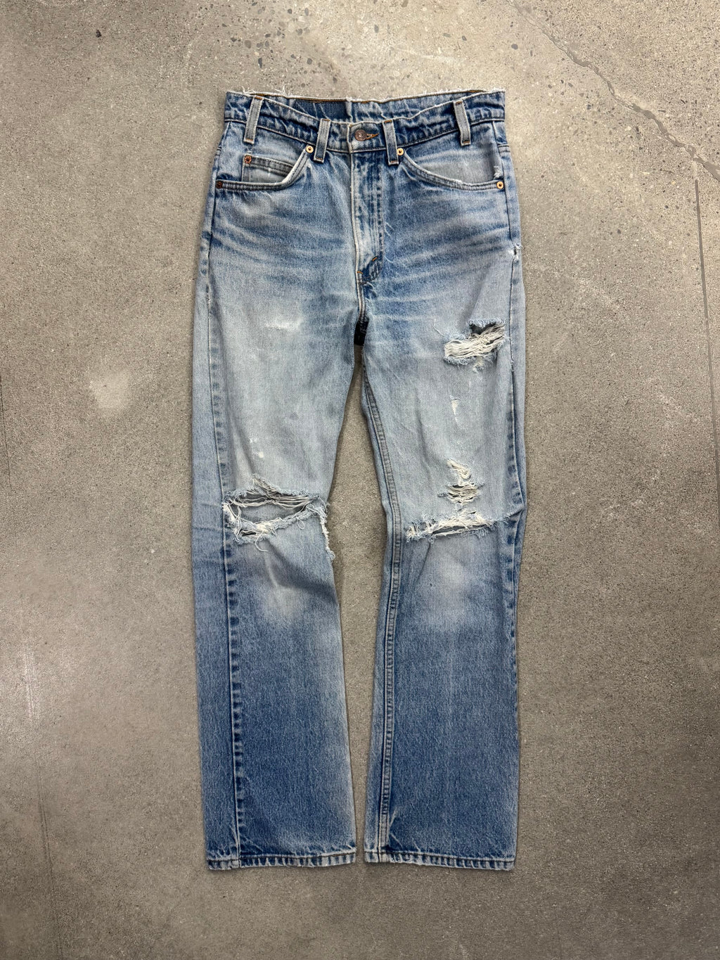 Faded & Distressed Levi’s 517 Orange Tab Jeans - 30”