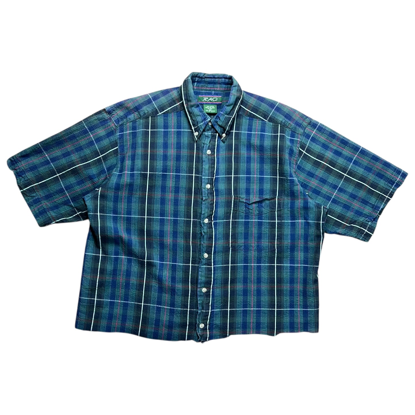 RAO Plaid Cropped Button-up Shirt - L