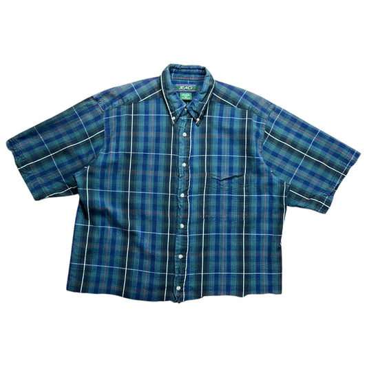 RAO Plaid Cropped Button-up Shirt - L