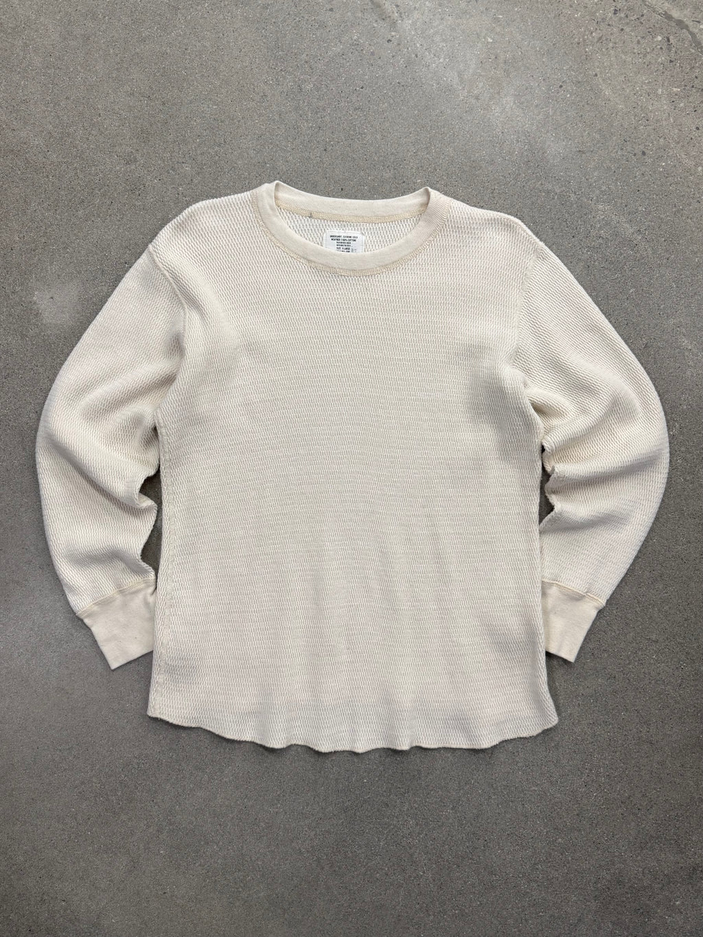 Blank Military Waffle-Knit Long Sleeve Thermal Shirt - L
