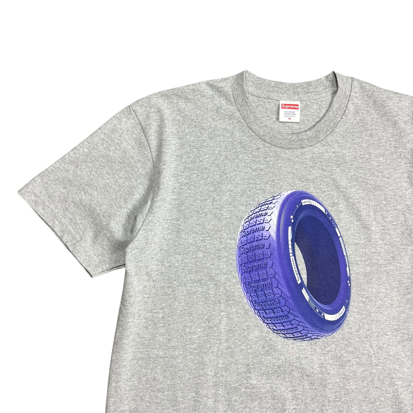 Supreme Heather Grey Tire T-shirt - L