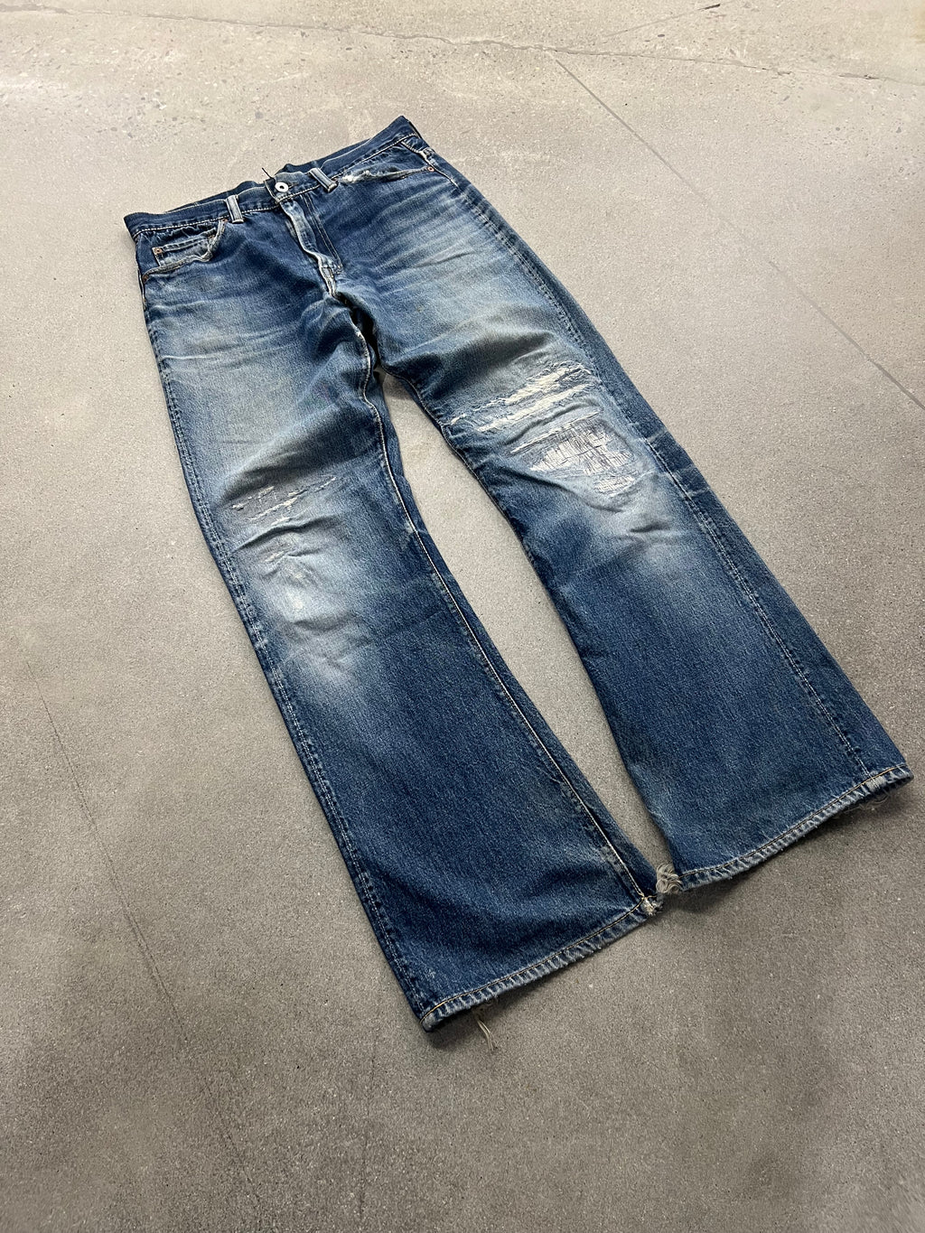 Faded Skull Jeans By An Alchemist Repaired Jeans - 32”