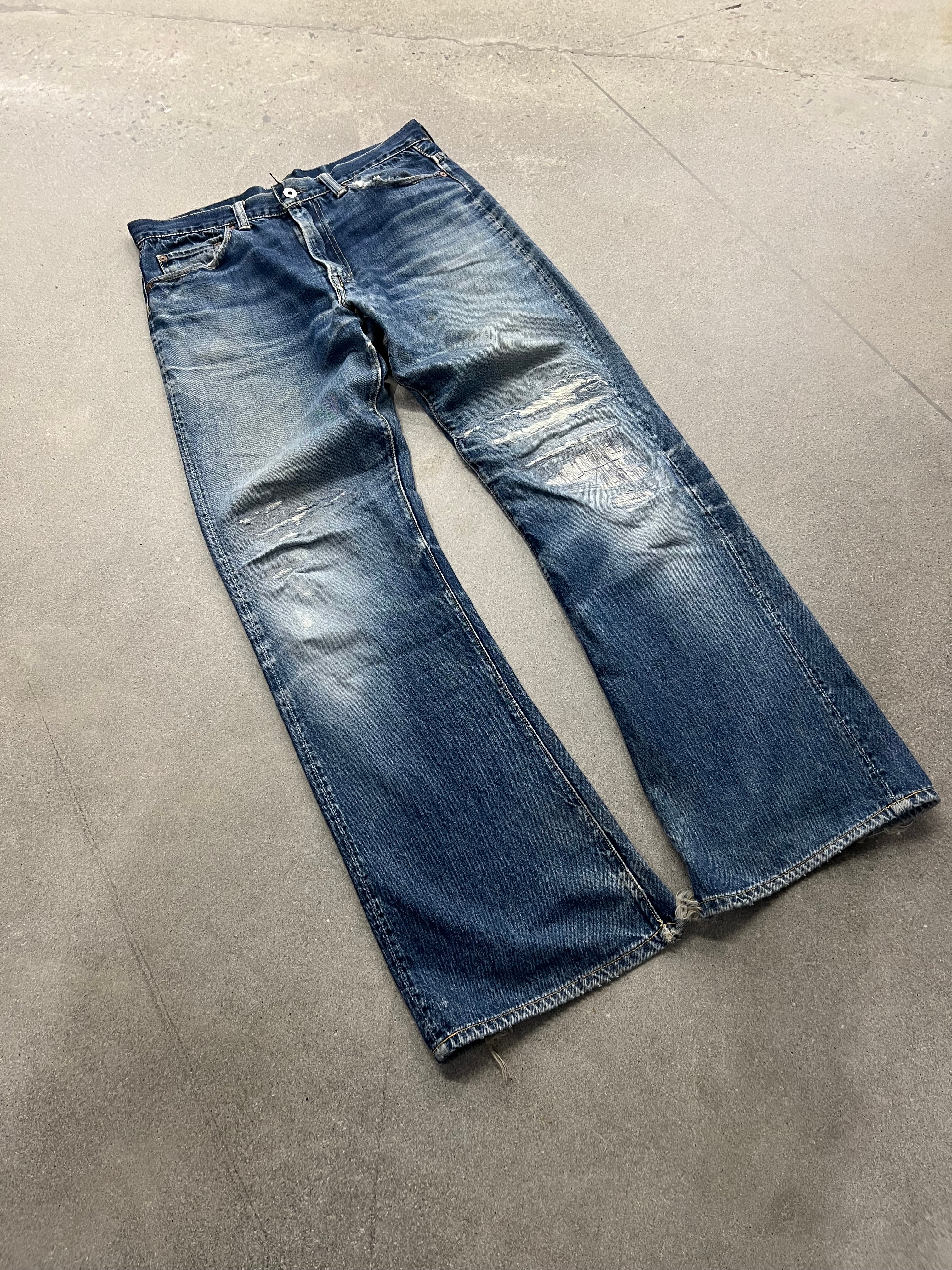 Faded Skull Jeans By An Alchemist Repaired Jeans - 32”