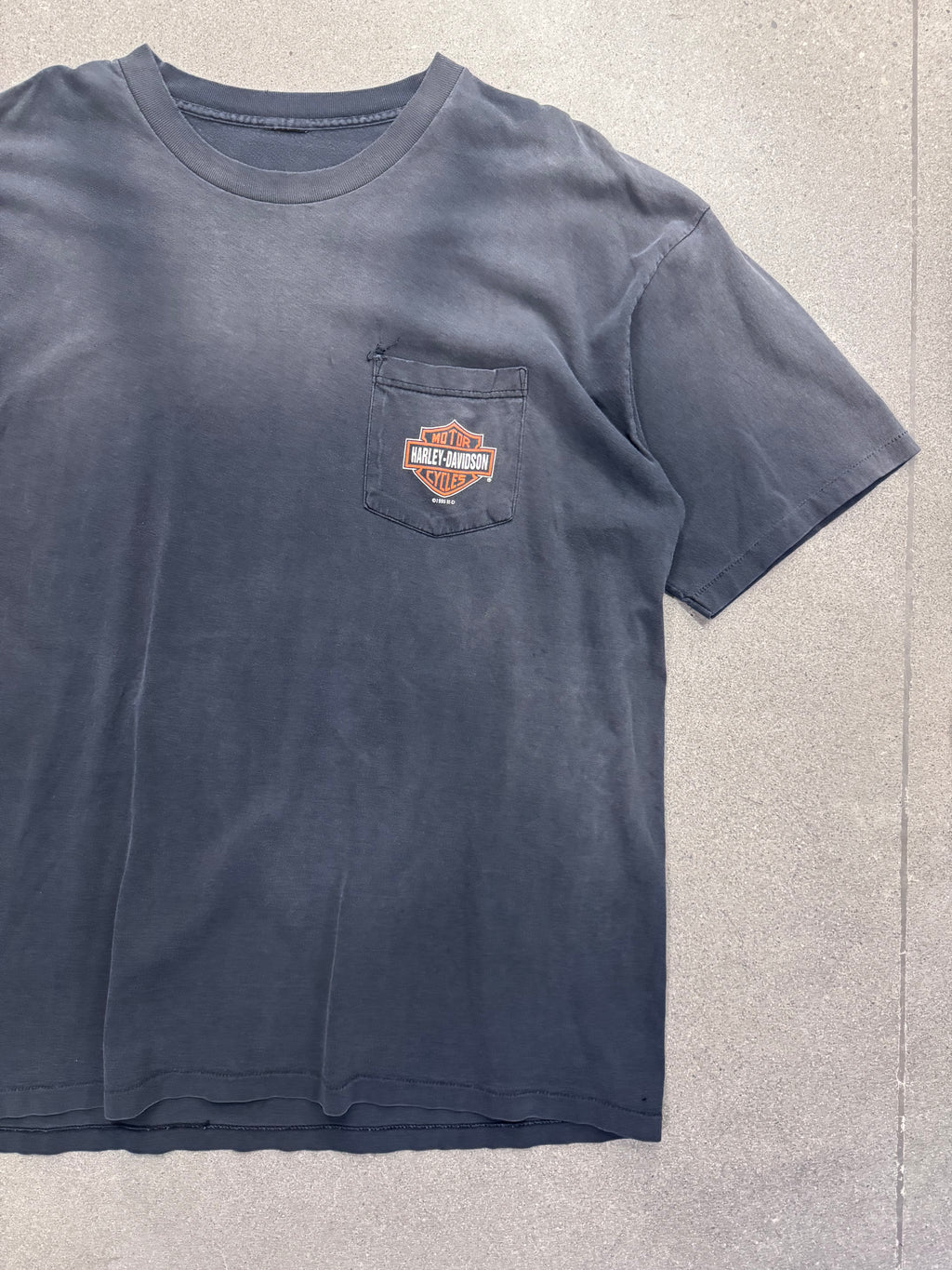 Ausgebleichtes 1995 Harley-Davidson Las Vegas Nevada Pocket T-Shirt – XXL